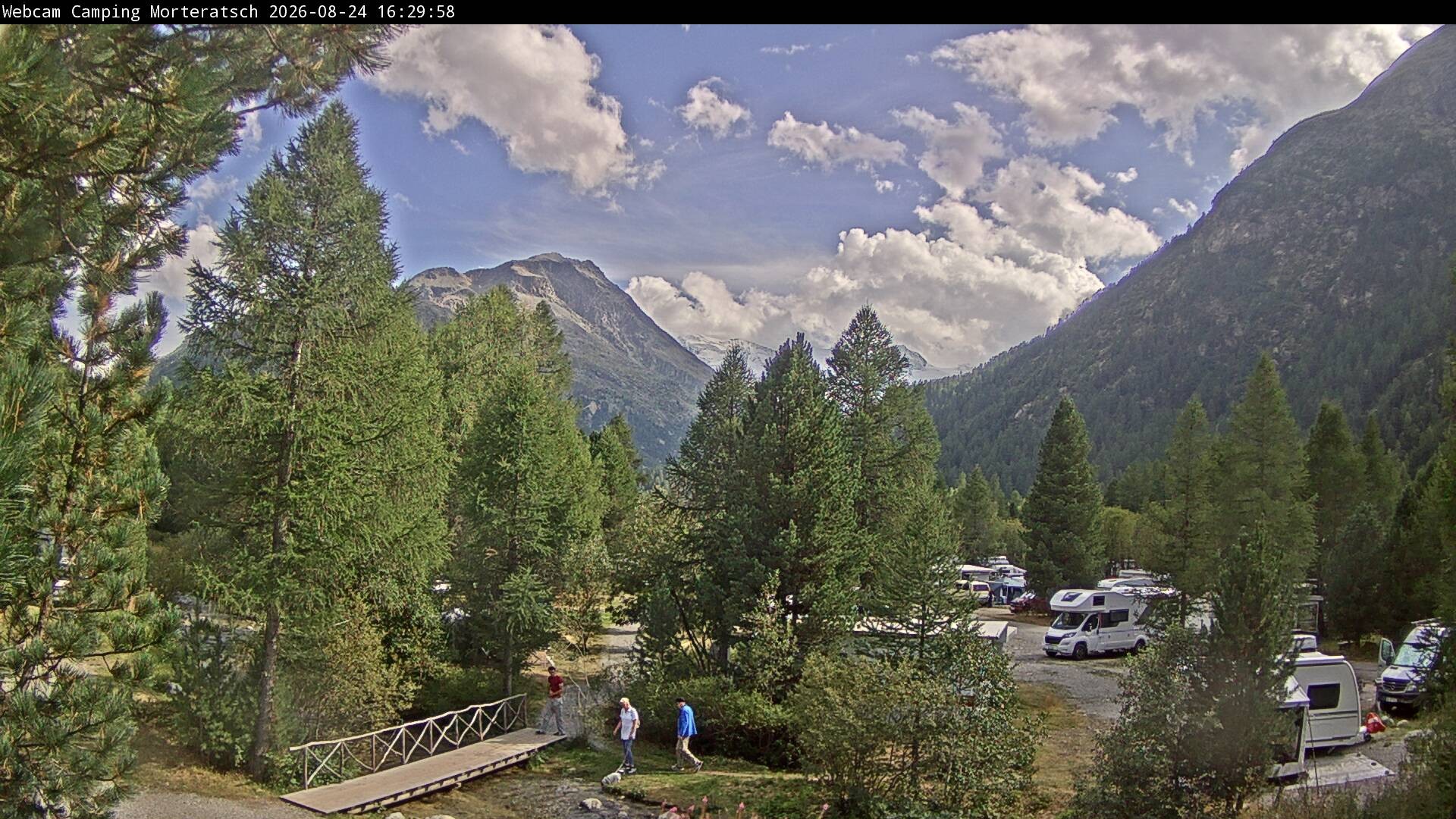 Archiv Foto Webcam Blick Campingplatz Morteratsch