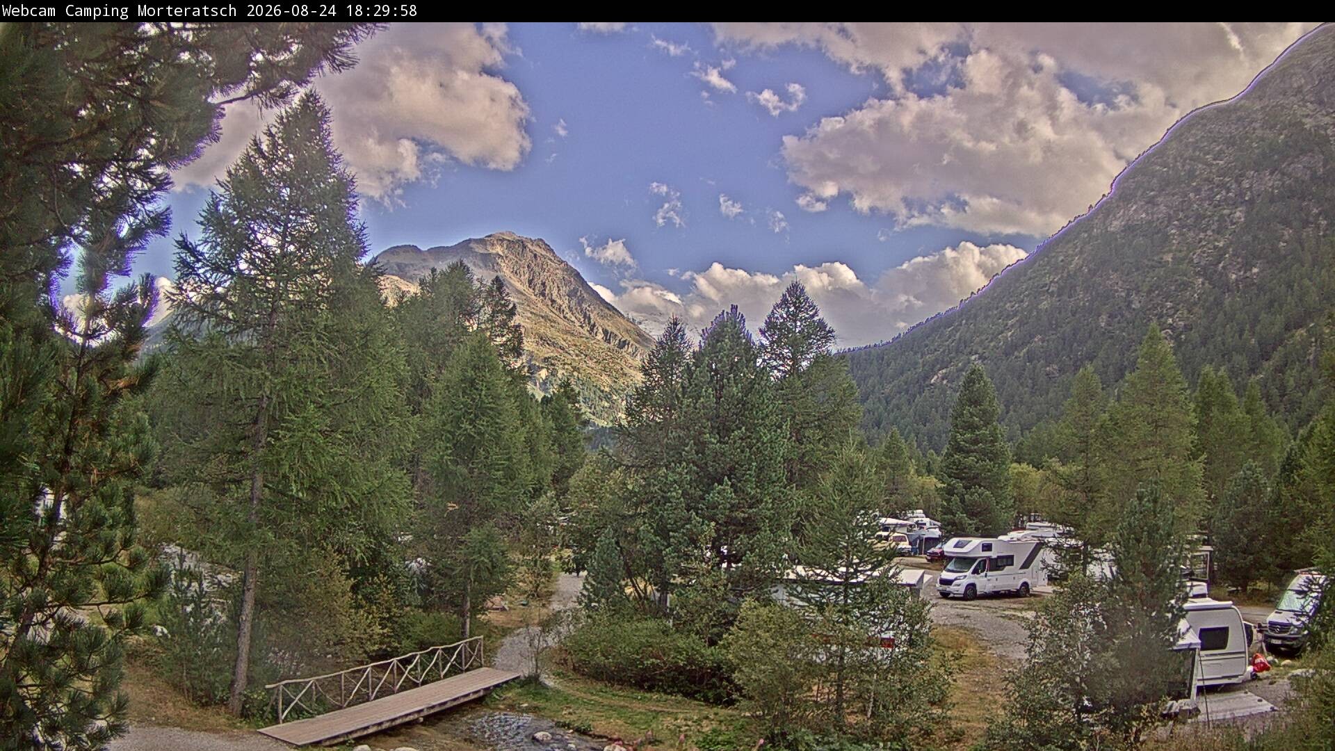 Archiv Foto Webcam Blick Campingplatz Morteratsch