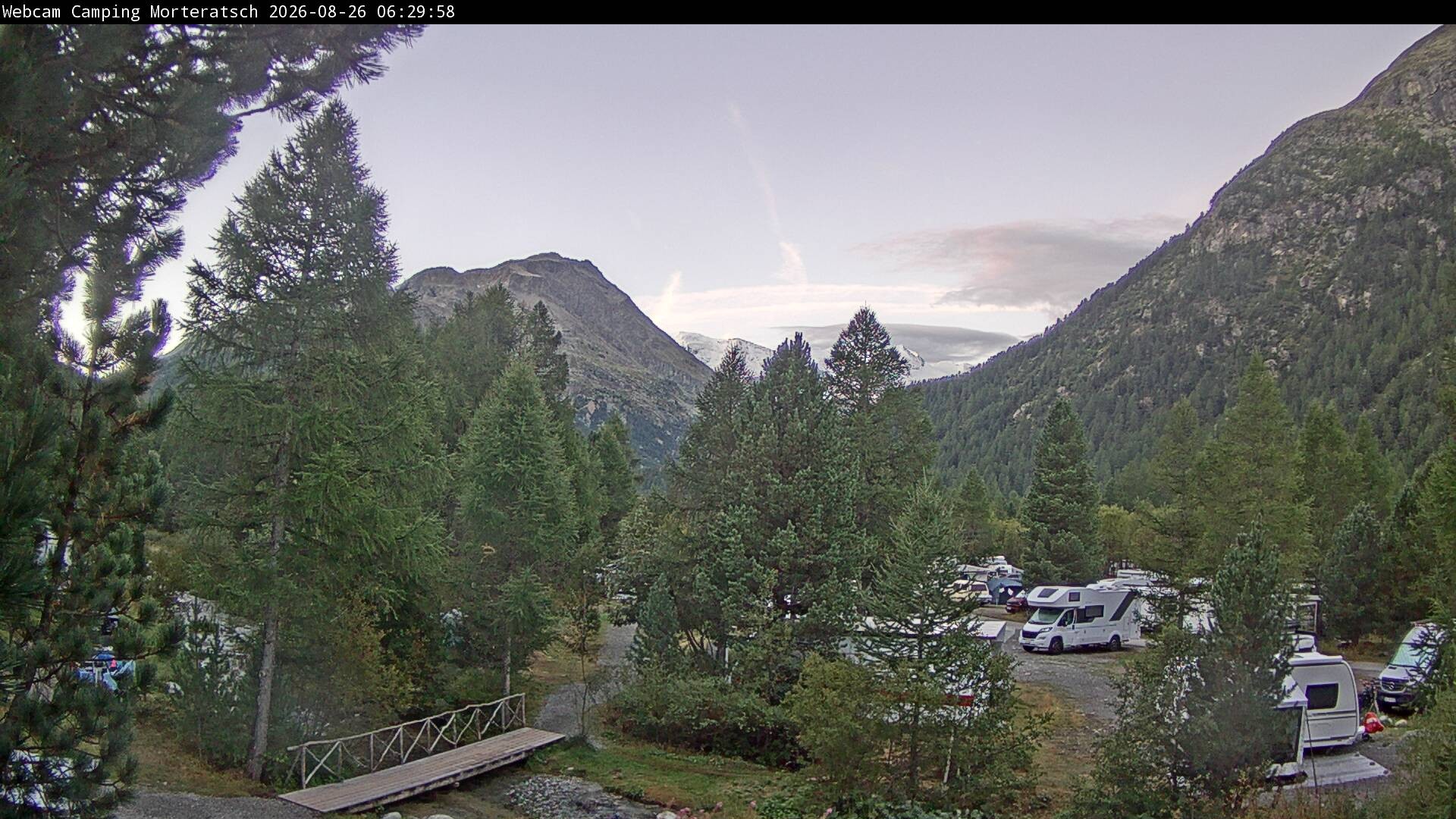 Archiv Foto Webcam Blick Campingplatz Morteratsch