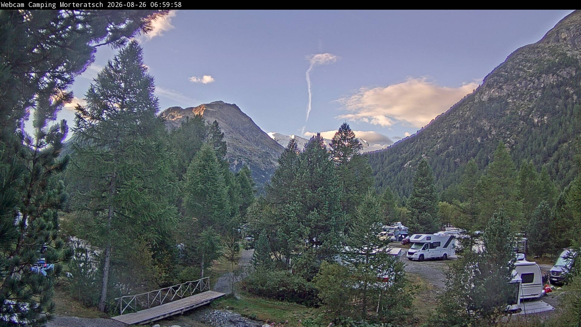 Archiv Foto Webcam Blick Campingplatz Morteratsch