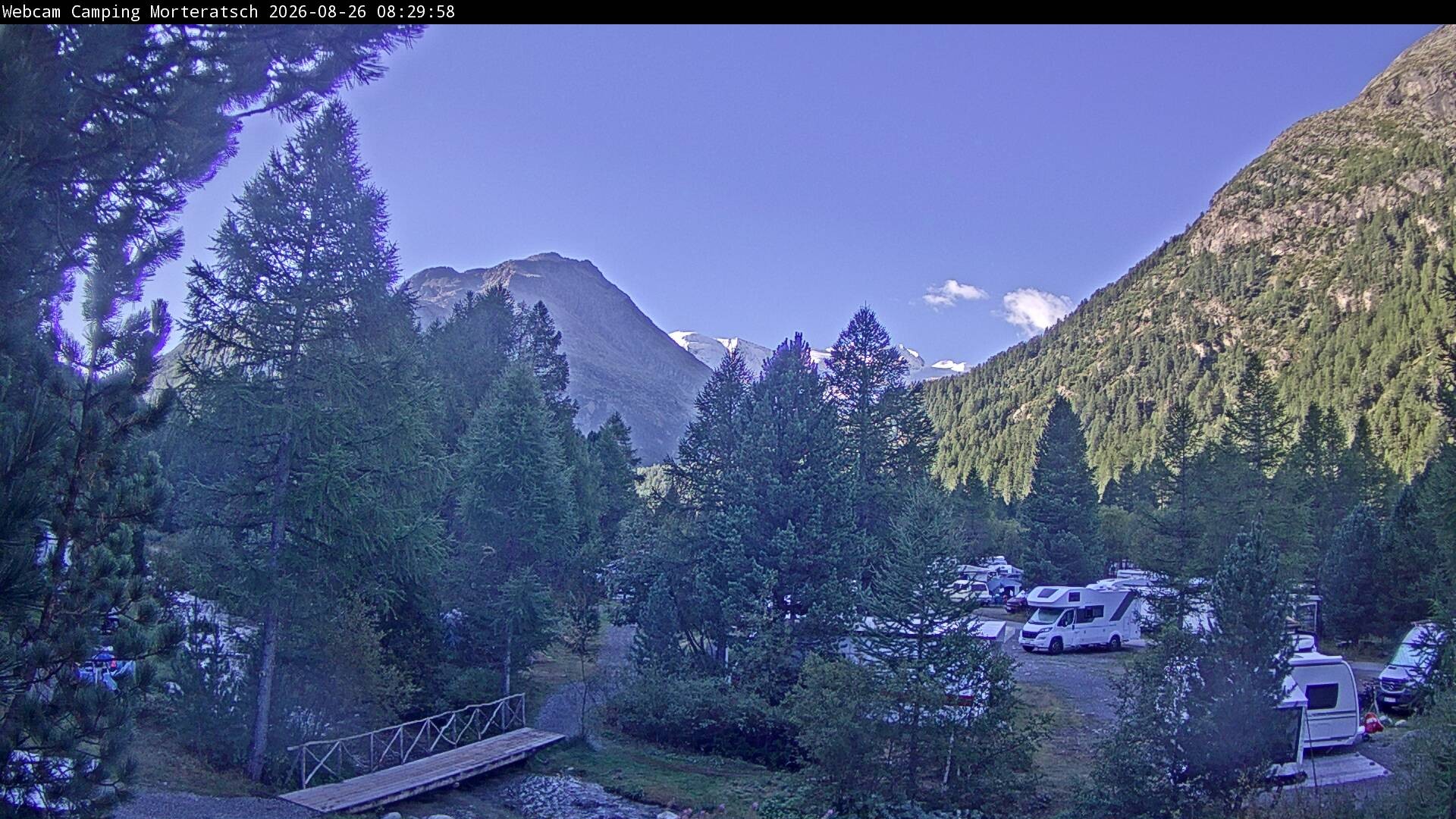 Archiv Foto Webcam Blick Campingplatz Morteratsch