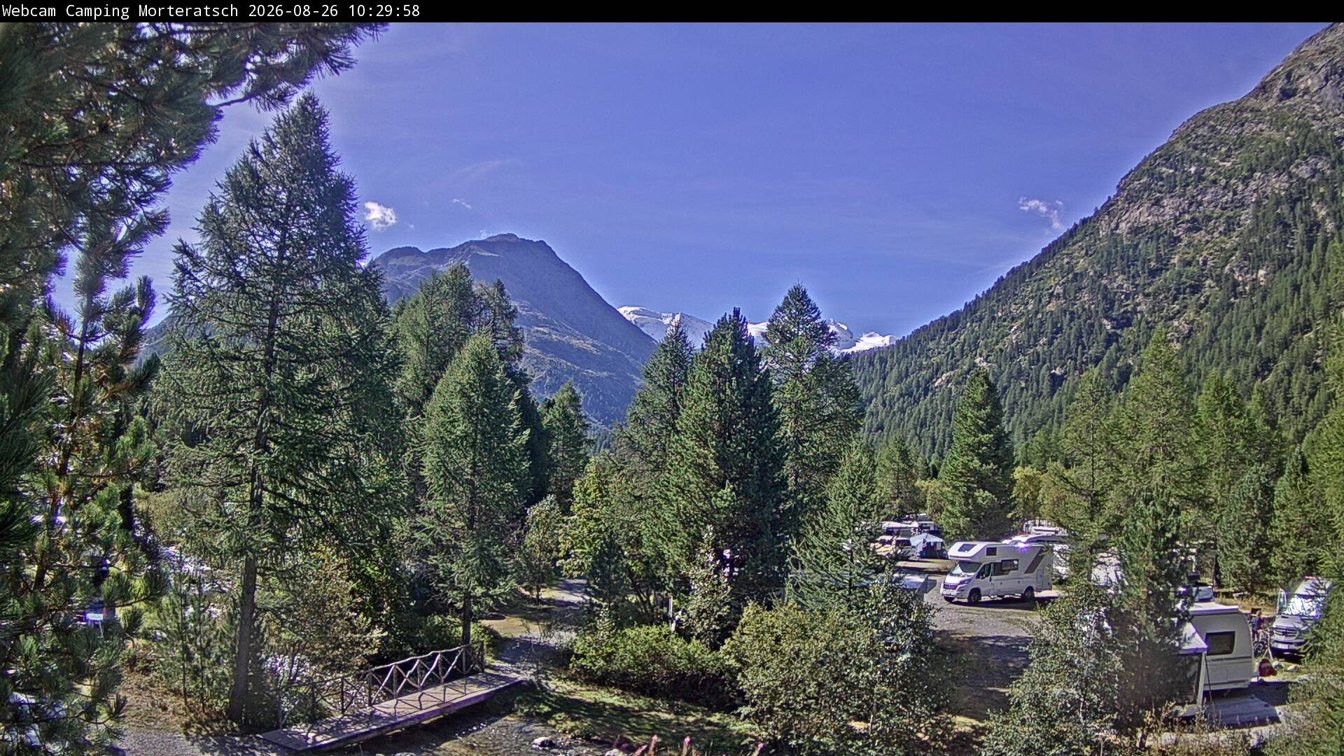 Archiv Foto Webcam Blick Campingplatz Morteratsch