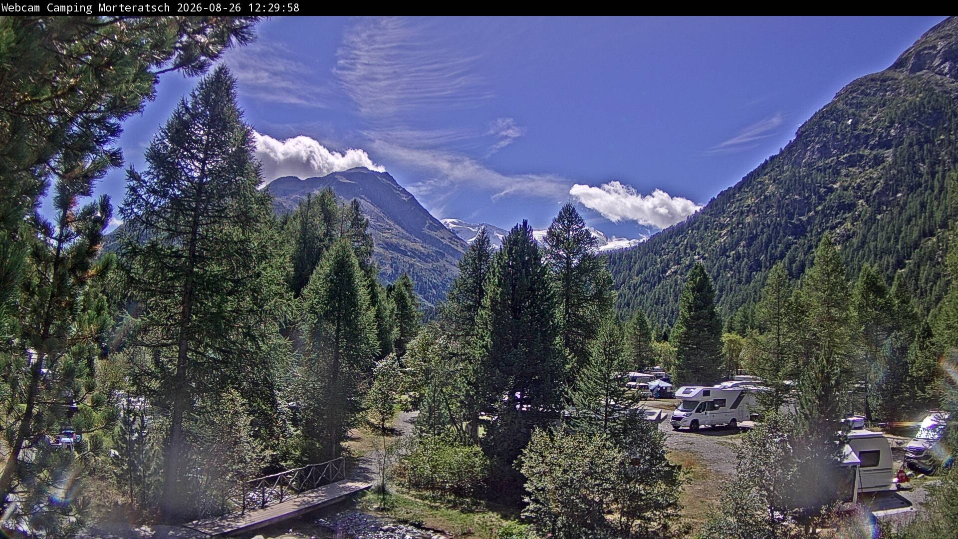 Archiv Foto Webcam Blick Campingplatz Morteratsch