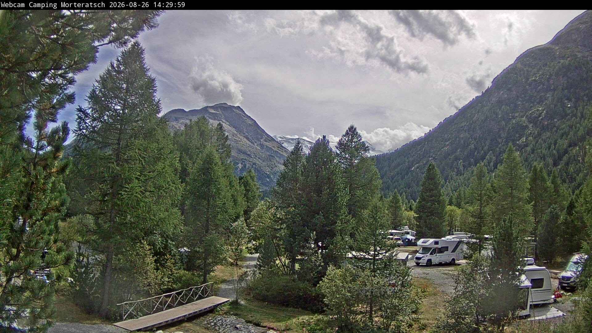 Archiv Foto Webcam Blick Campingplatz Morteratsch