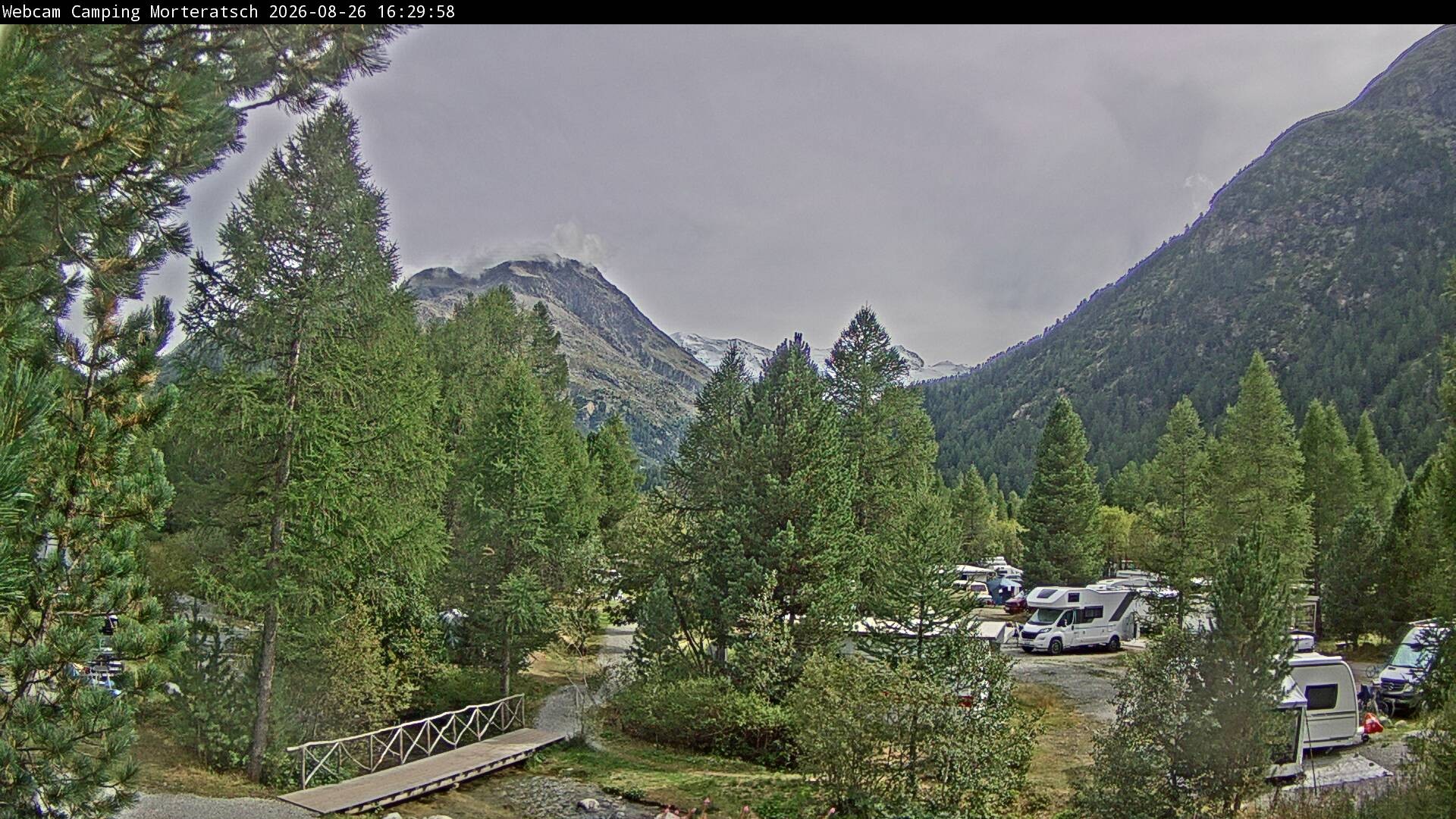 Archiv Foto Webcam Blick Campingplatz Morteratsch