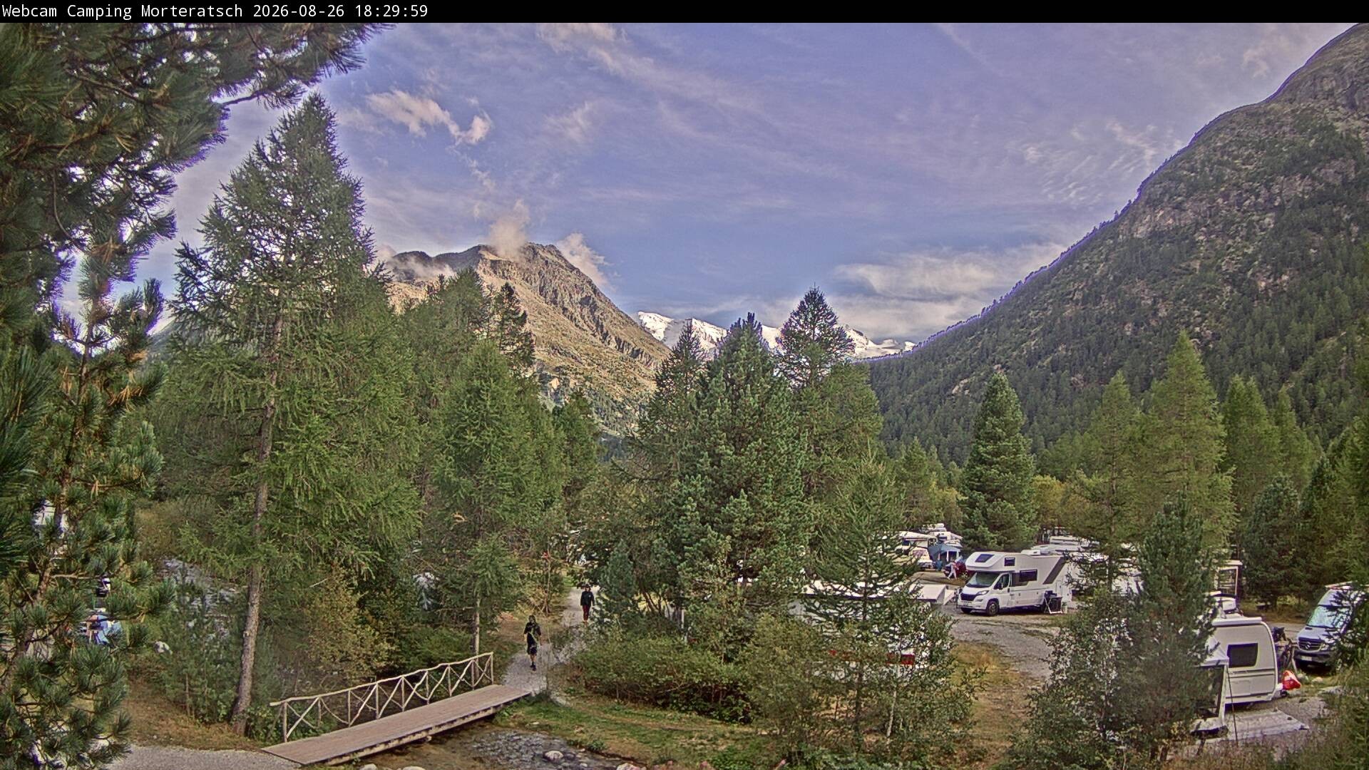 Archiv Foto Webcam Blick Campingplatz Morteratsch