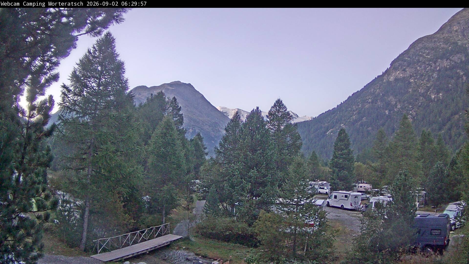 Archiv Foto Webcam Blick Campingplatz Morteratsch