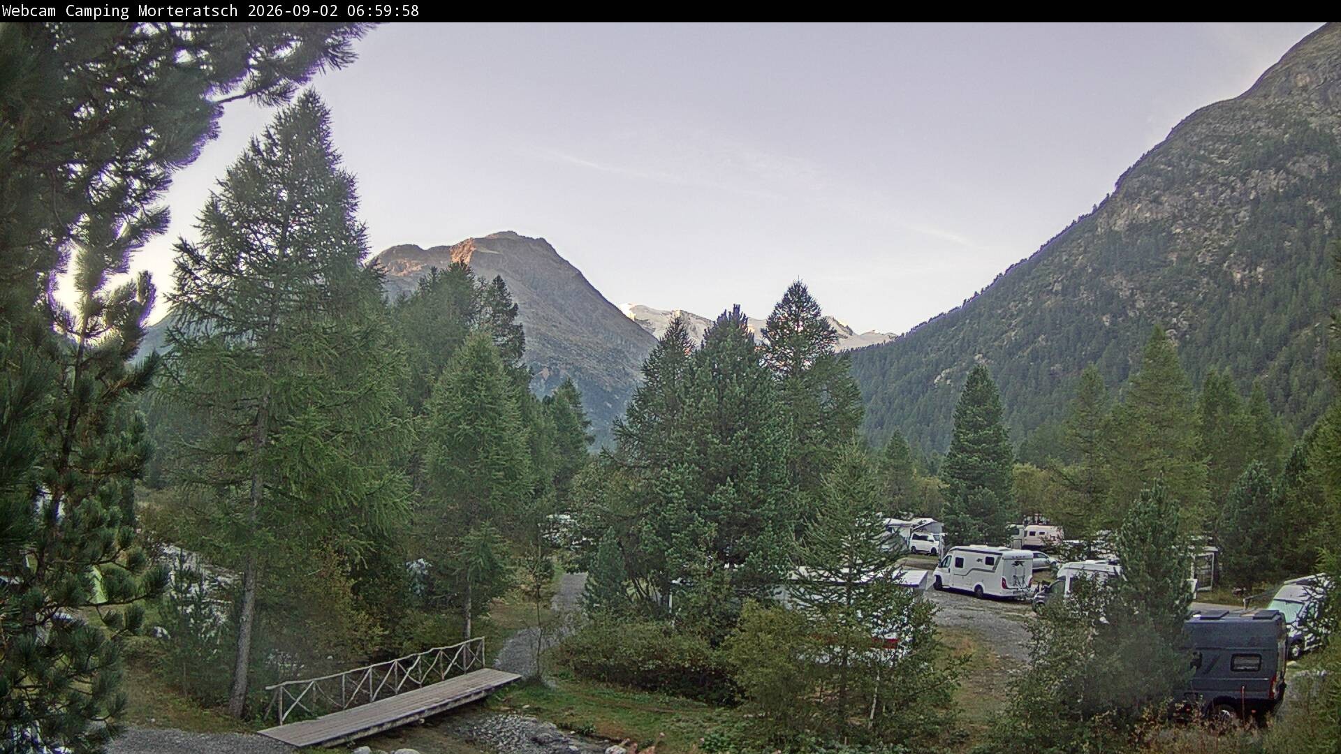 Archiv Foto Webcam Blick Campingplatz Morteratsch