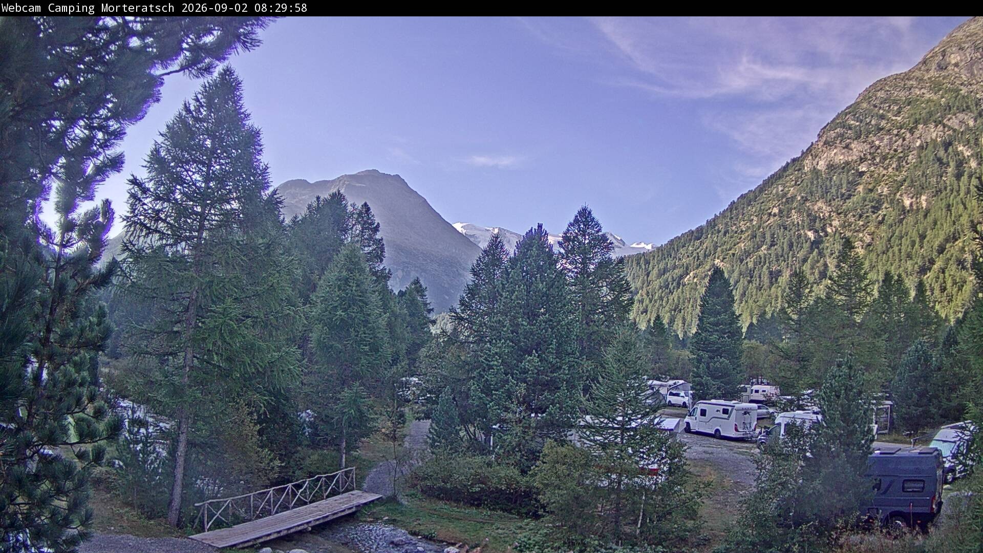 Archiv Foto Webcam Blick Campingplatz Morteratsch