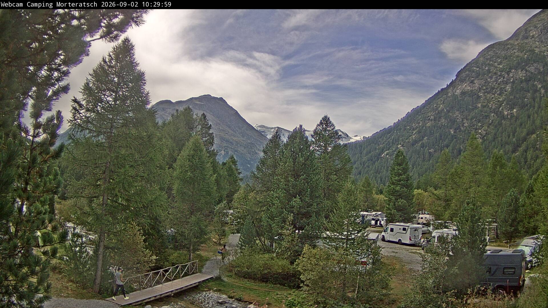 Archiv Foto Webcam Blick Campingplatz Morteratsch