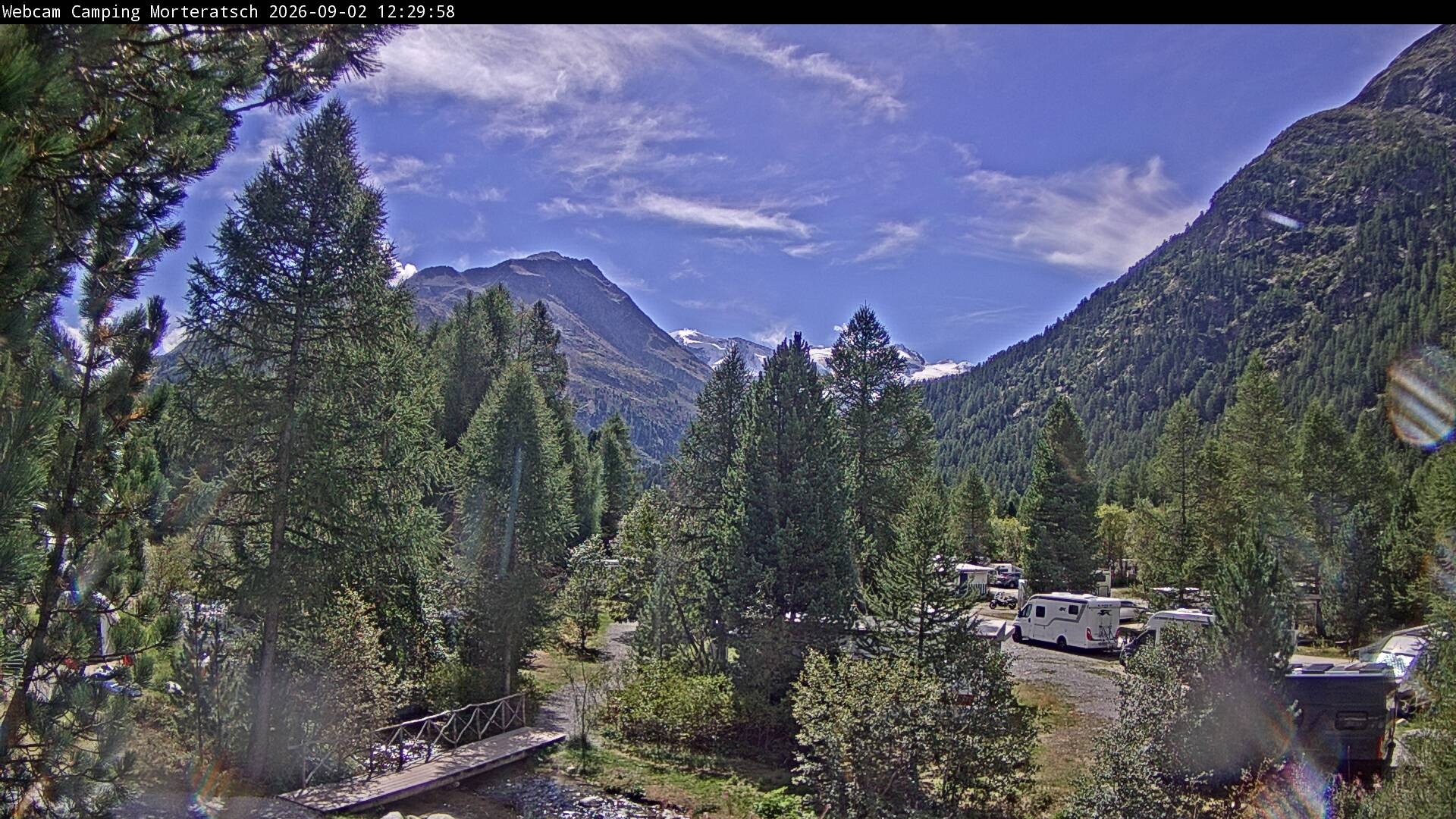 Archiv Foto Webcam Blick Campingplatz Morteratsch