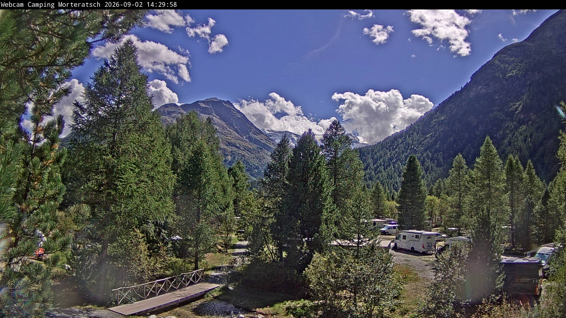 Archiv Foto Webcam Blick Campingplatz Morteratsch