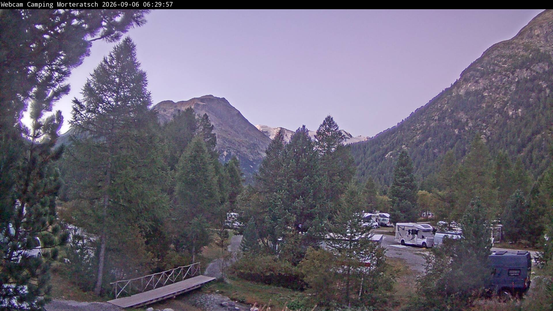 Archiv Foto Webcam Blick Campingplatz Morteratsch