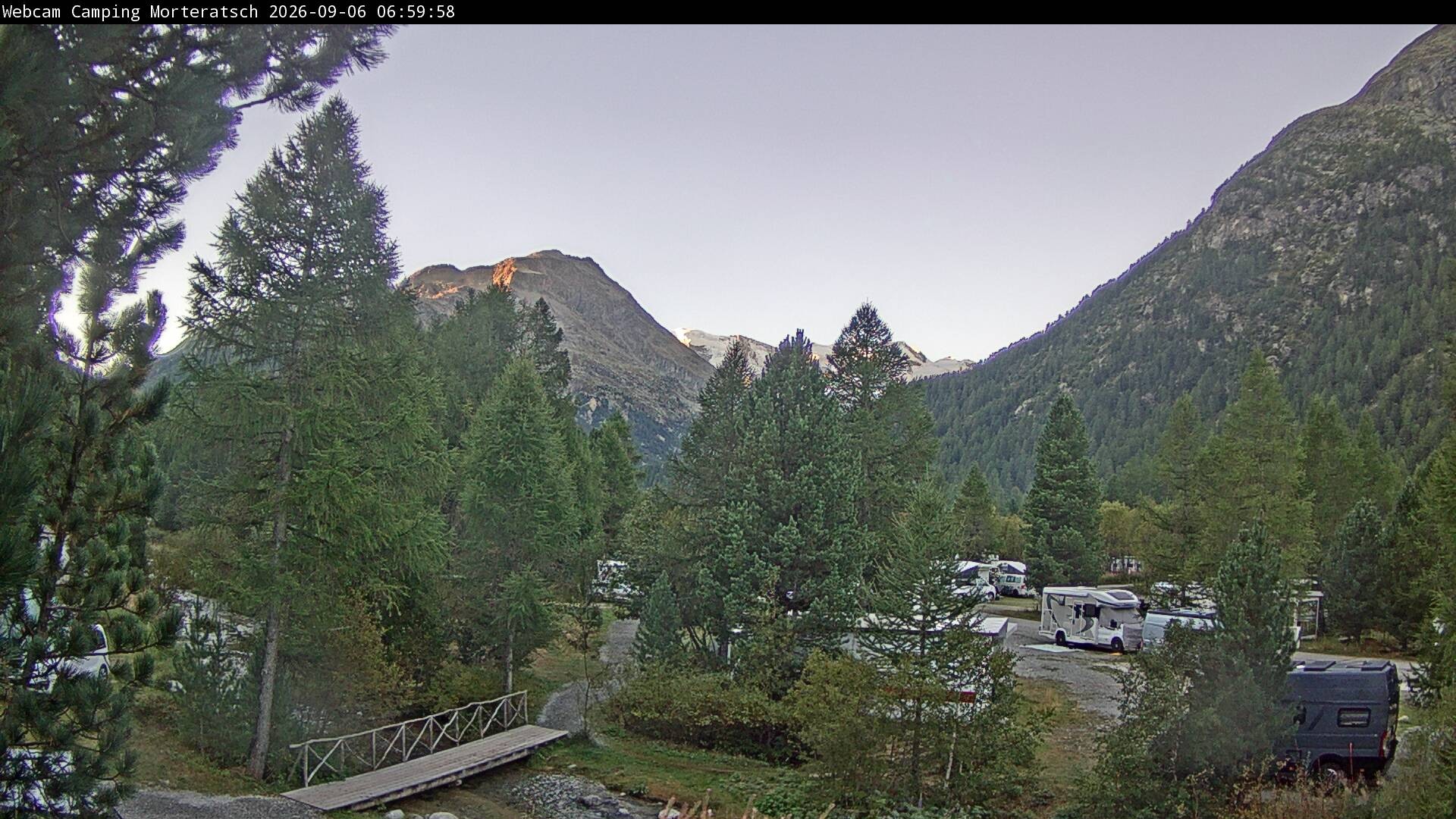 Archiv Foto Webcam Blick Campingplatz Morteratsch