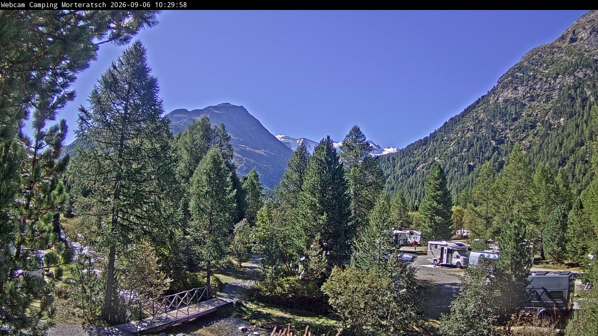 Archiv Foto Webcam Blick Campingplatz Morteratsch