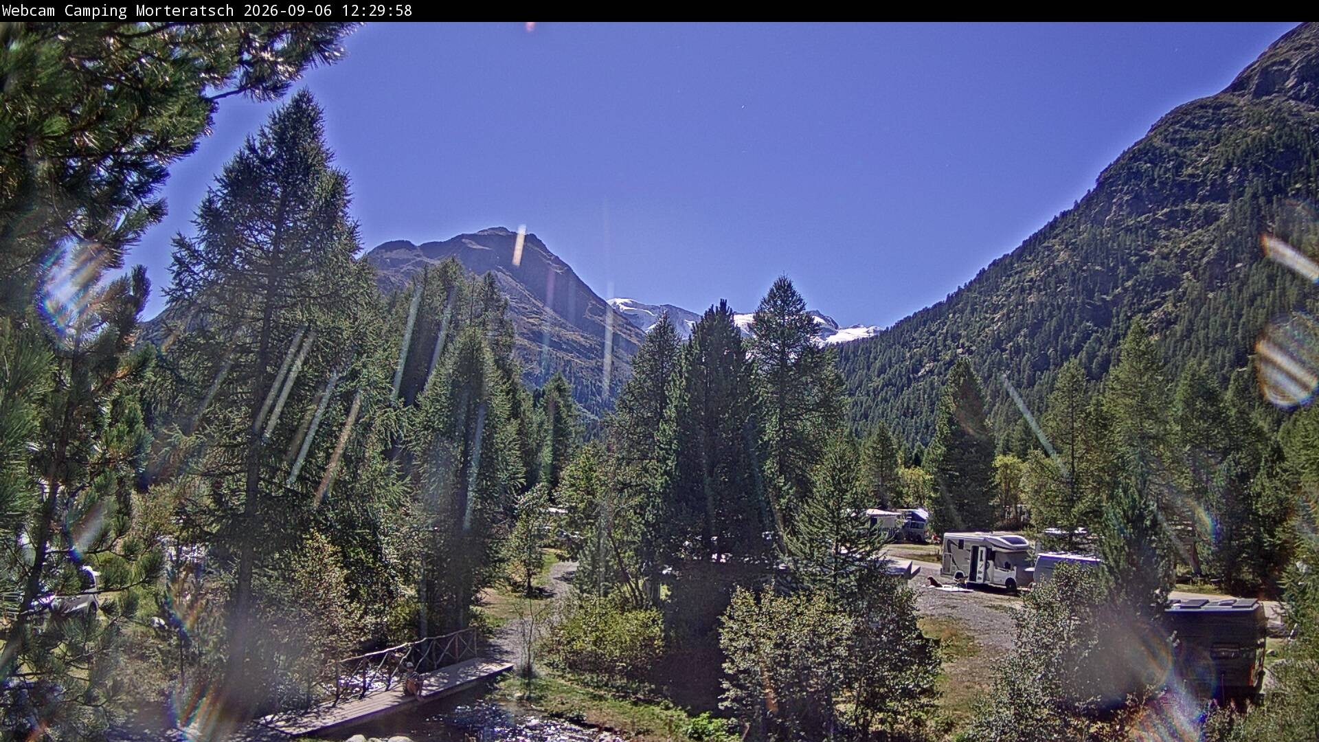 Archiv Foto Webcam Blick Campingplatz Morteratsch