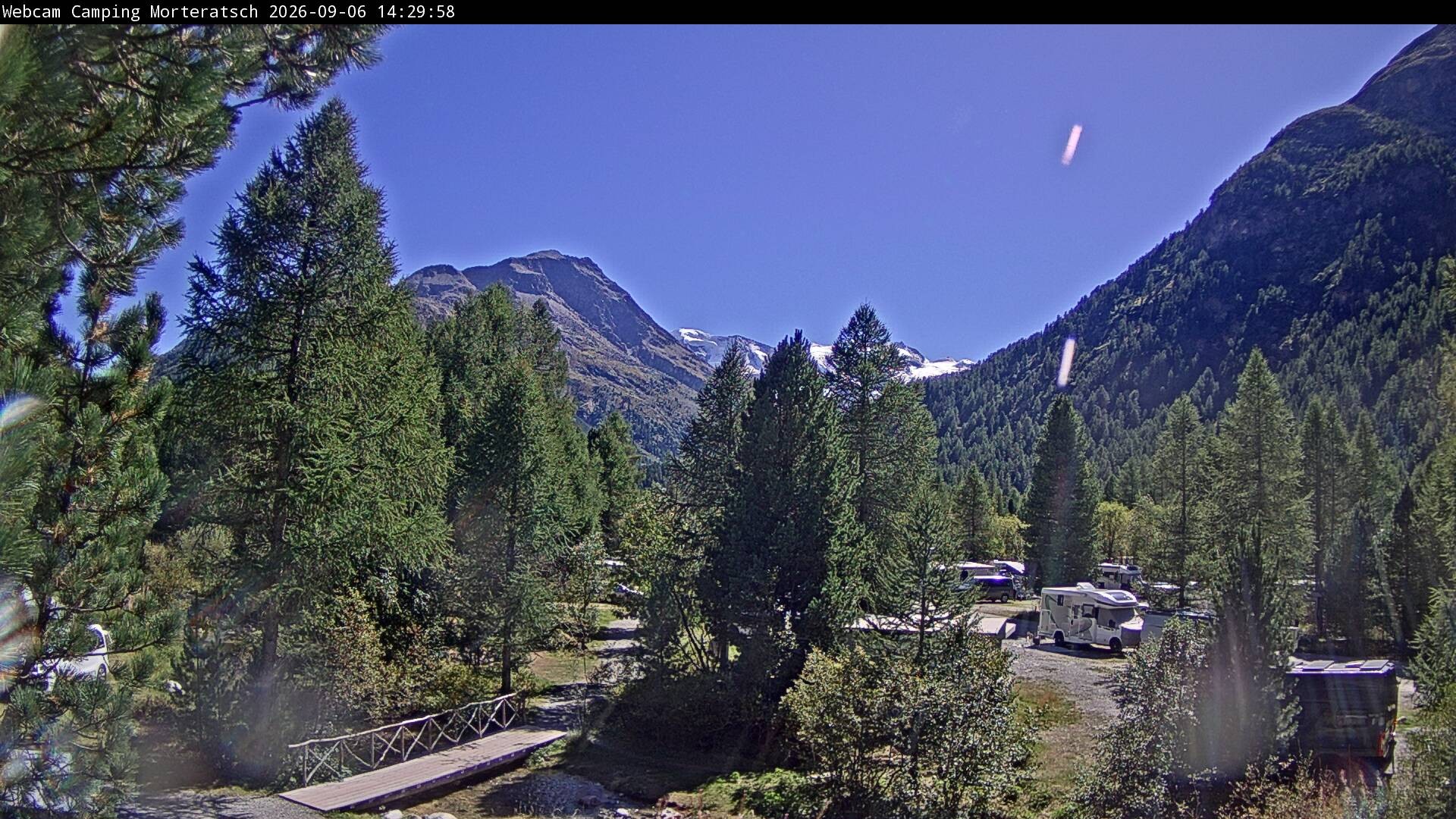 Archiv Foto Webcam Blick Campingplatz Morteratsch