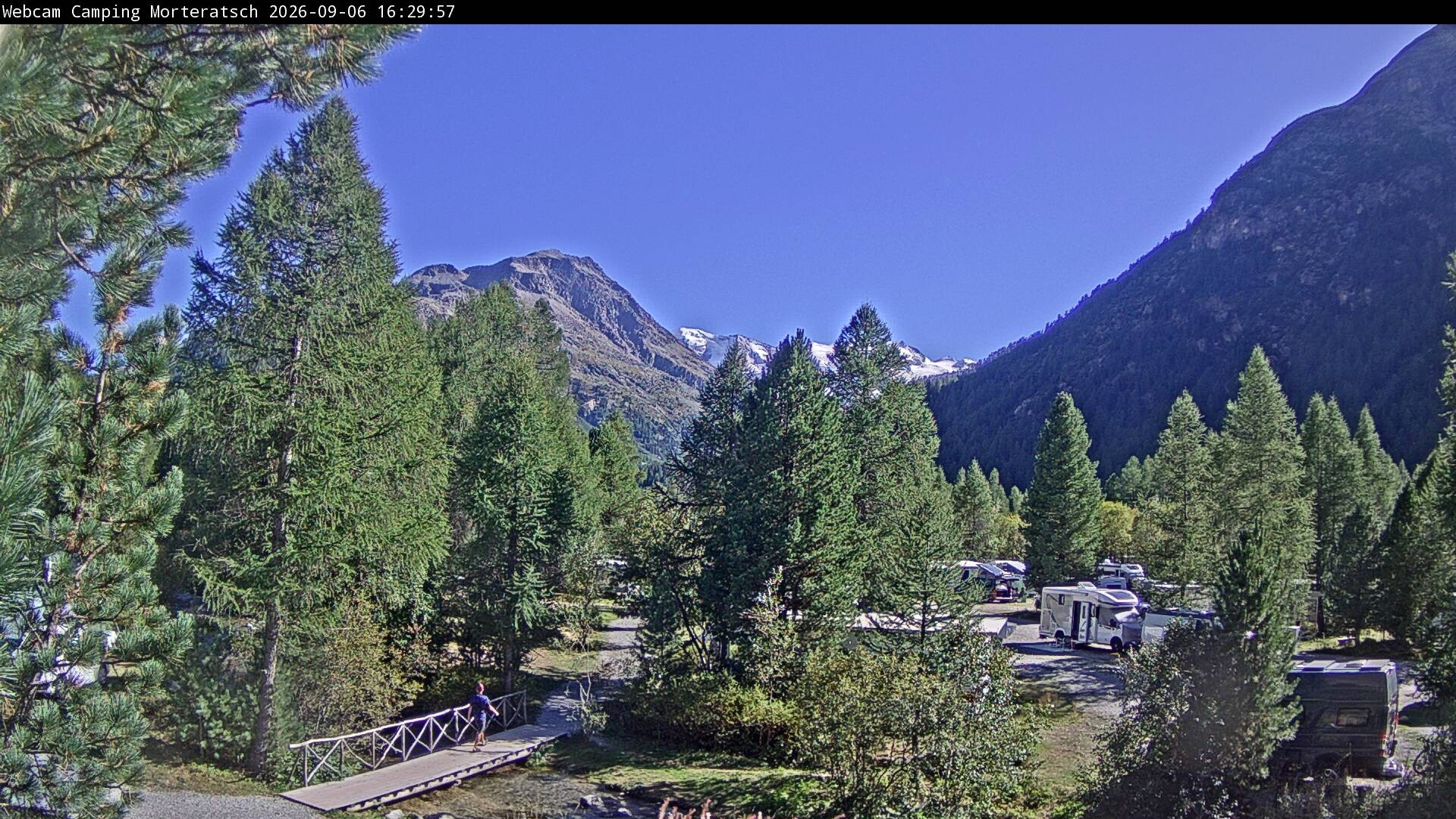 Archiv Foto Webcam Blick Campingplatz Morteratsch