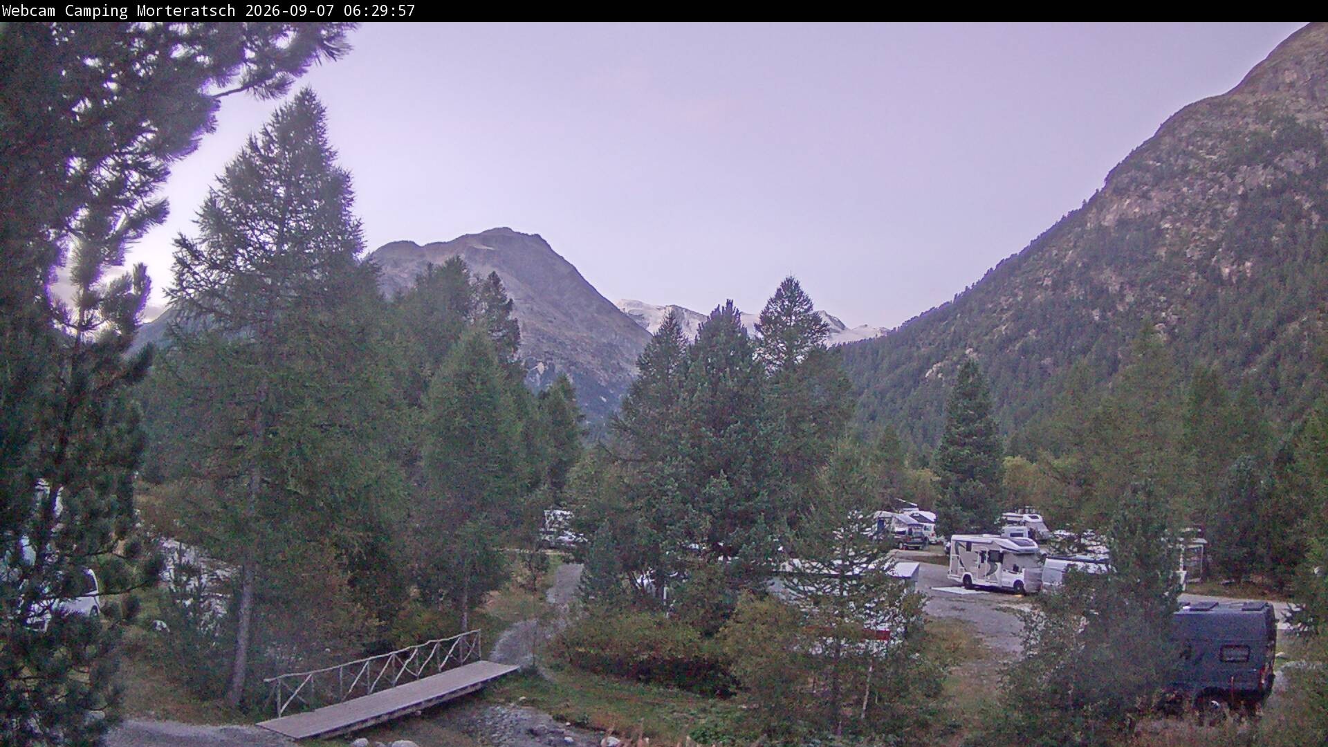 Archived image Webcam Morteratsch camping area, Engadin
