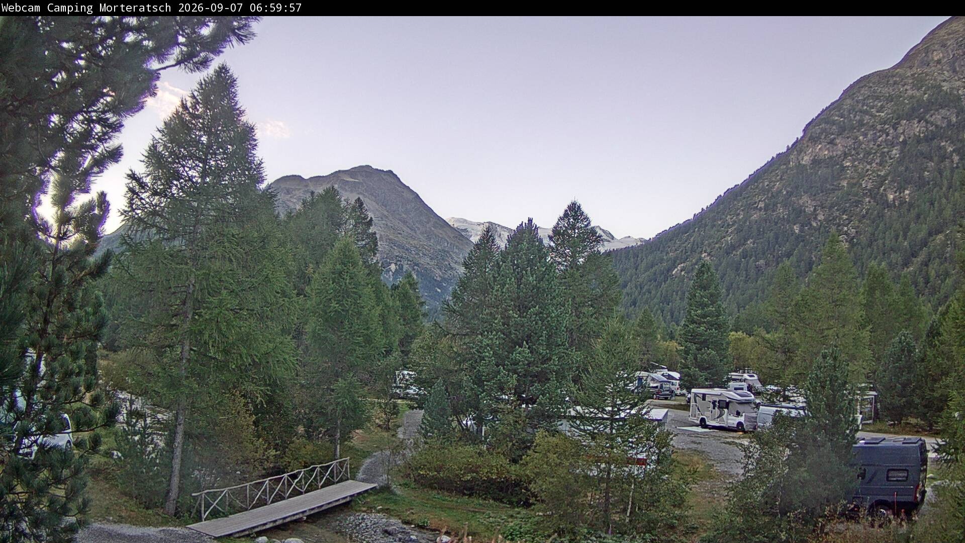 Archived image Webcam Morteratsch camping area, Engadin