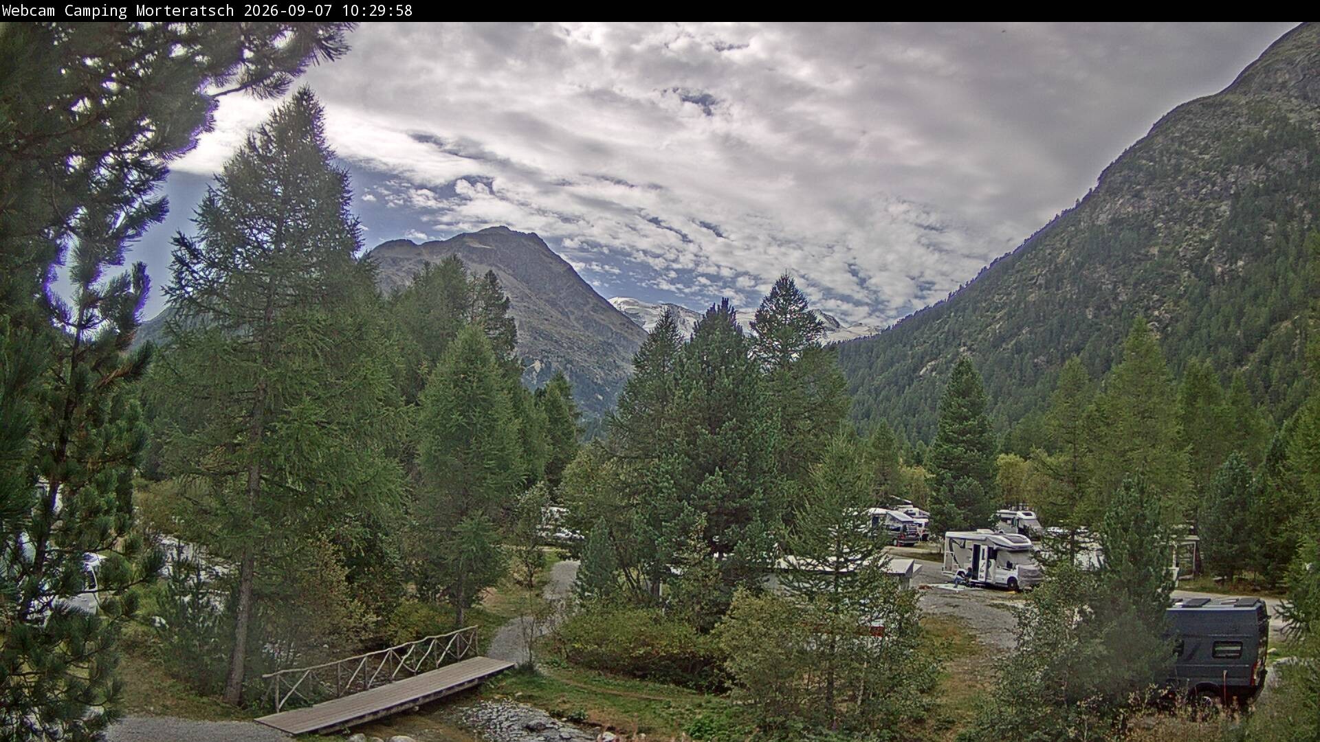 Archived image Webcam Morteratsch camping area, Engadin