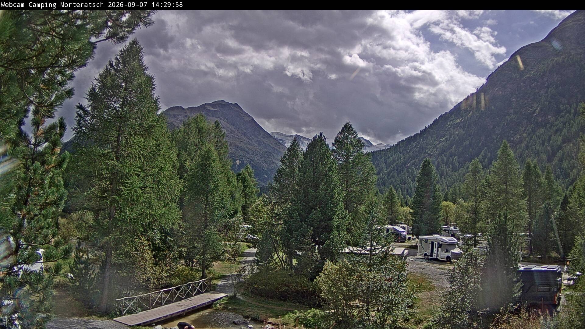 Archived image Webcam Morteratsch camping area, Engadin