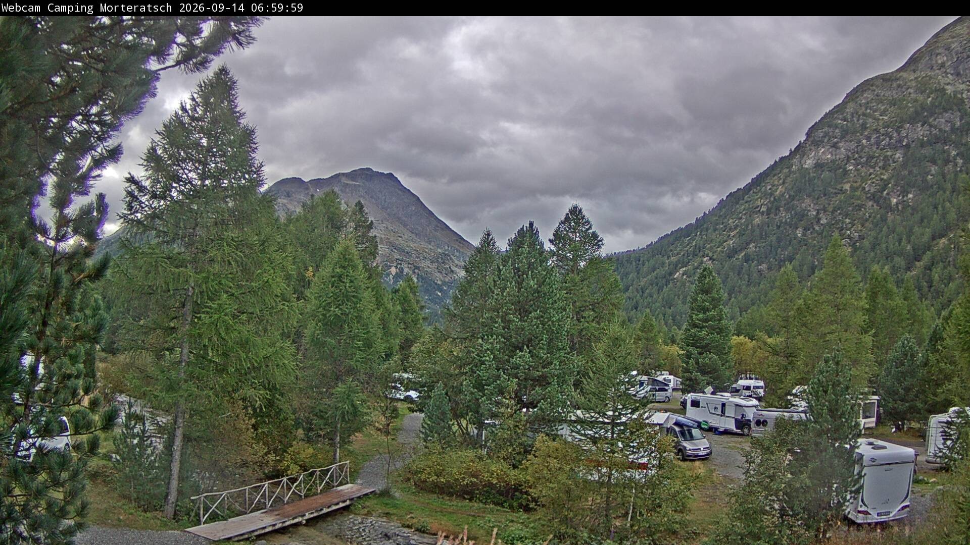 Archiv Foto Webcam Blick Campingplatz Morteratsch