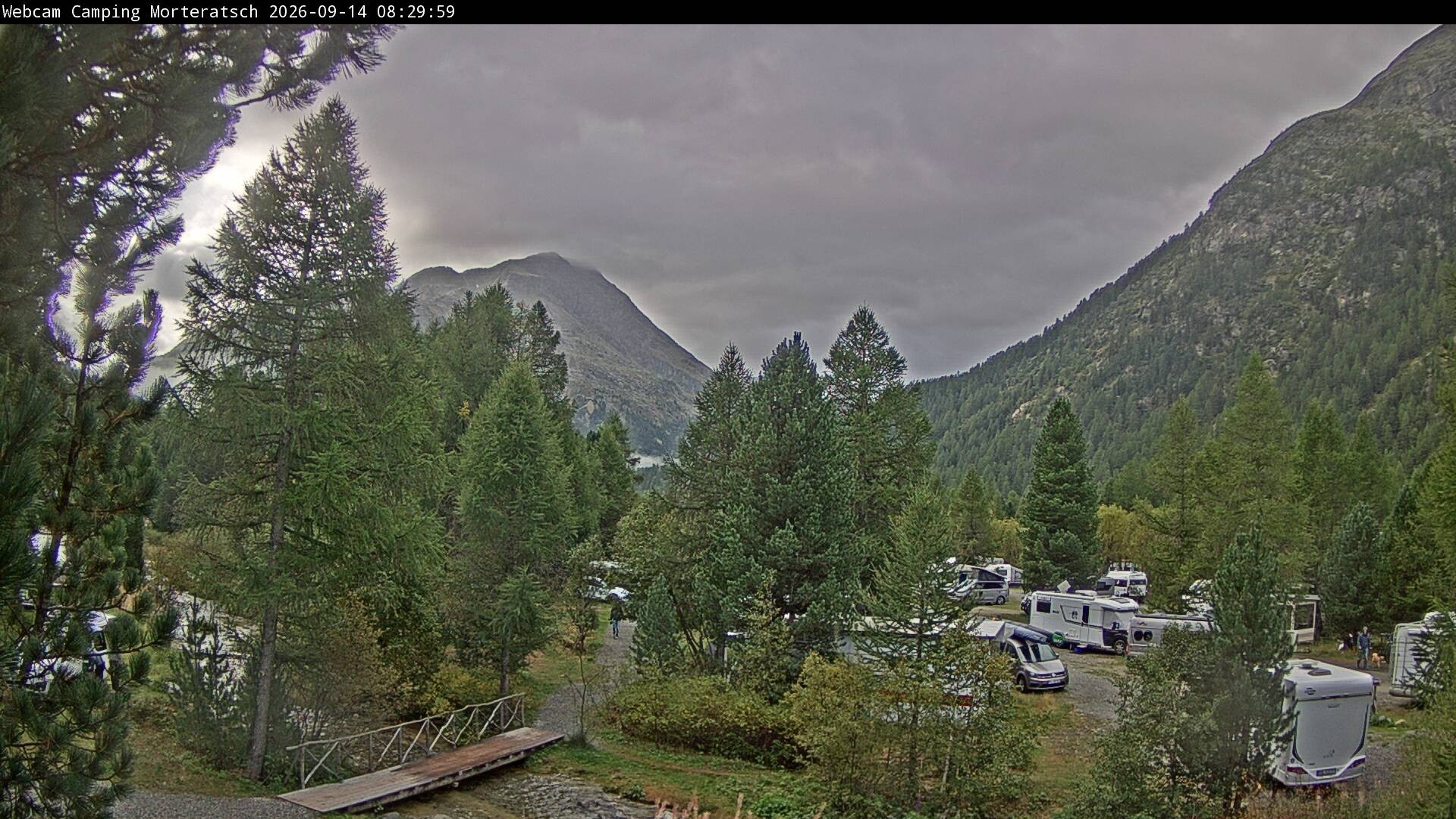 Archiv Foto Webcam Blick Campingplatz Morteratsch