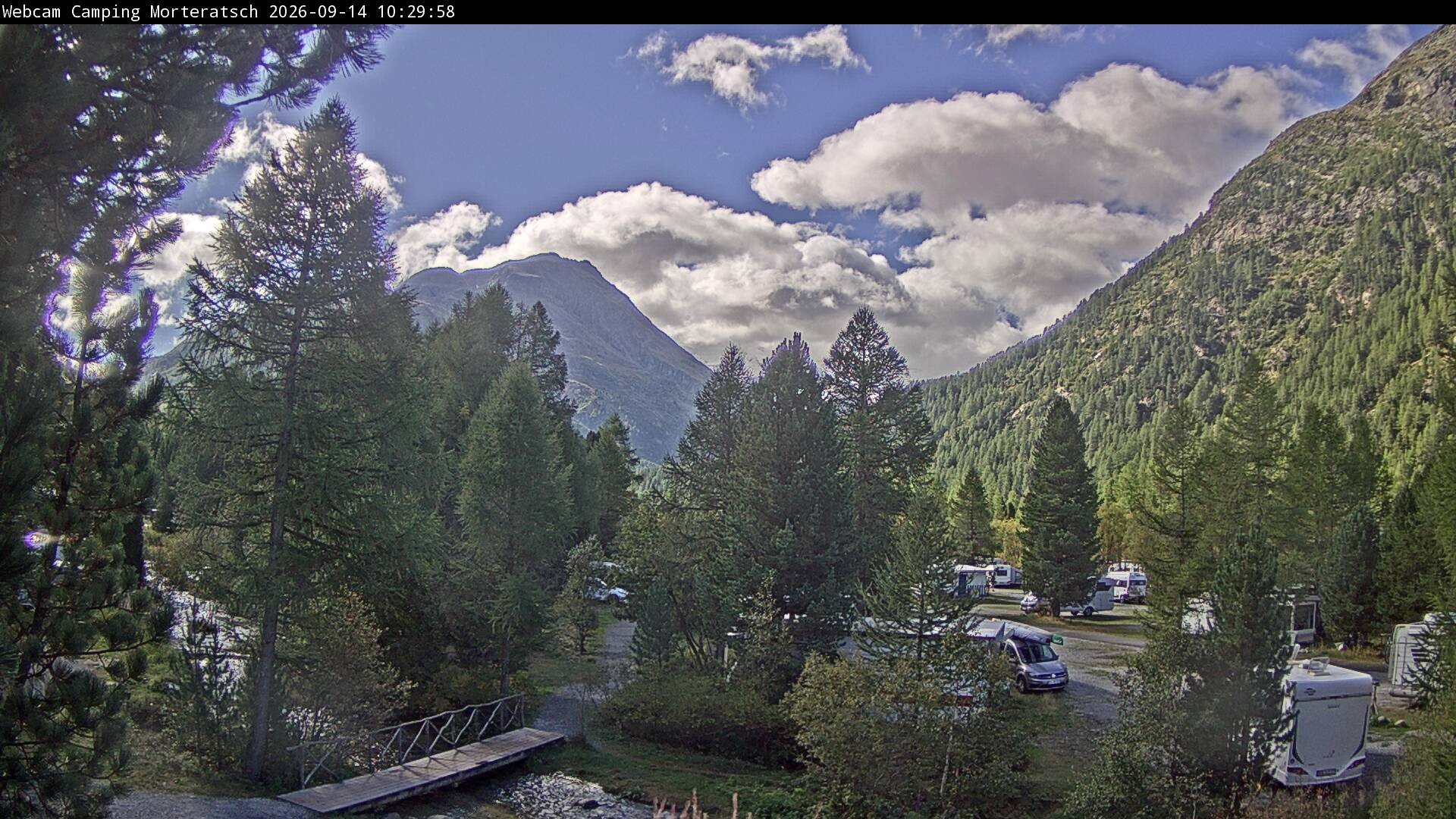 Archiv Foto Webcam Blick Campingplatz Morteratsch