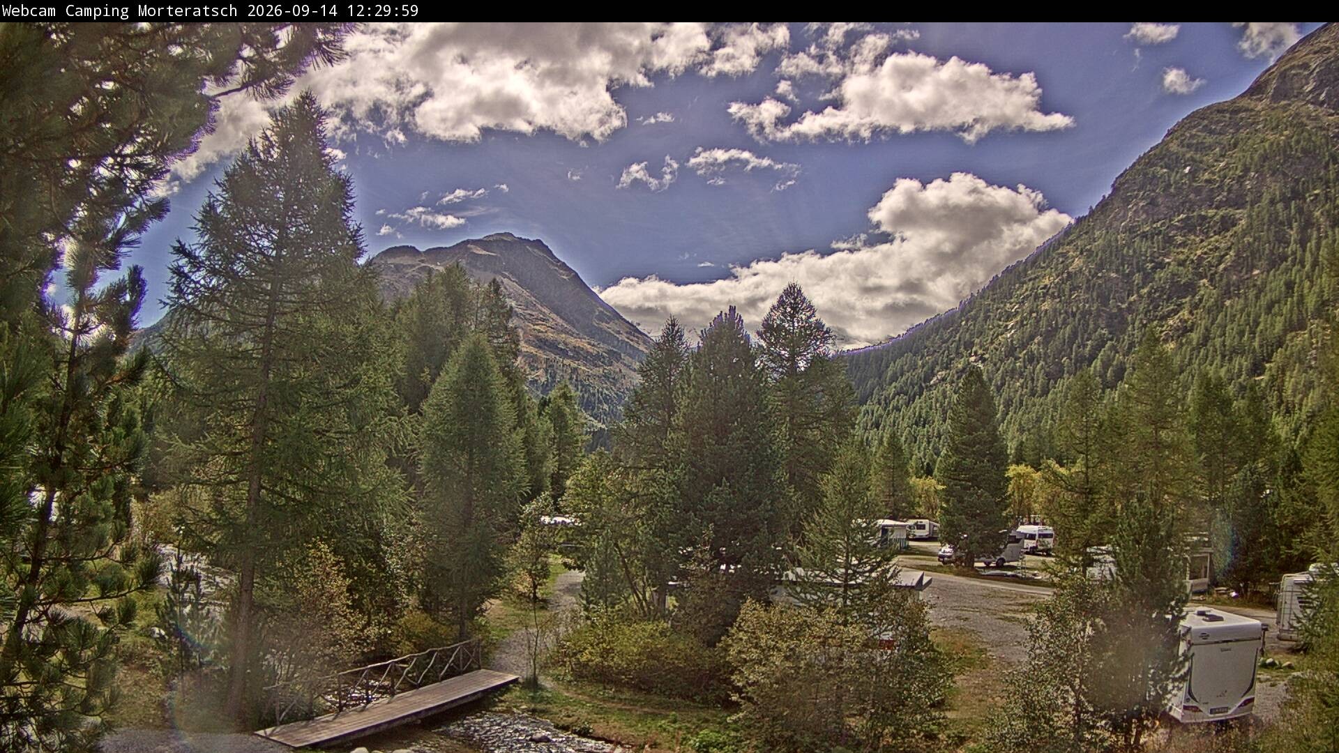 Archiv Foto Webcam Blick Campingplatz Morteratsch