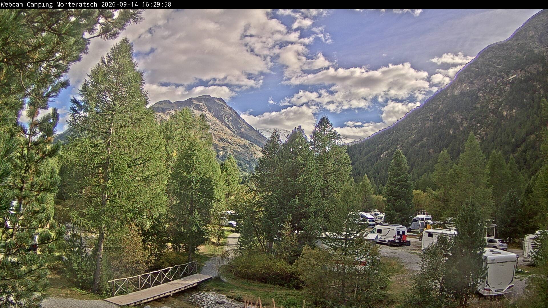 Archiv Foto Webcam Blick Campingplatz Morteratsch