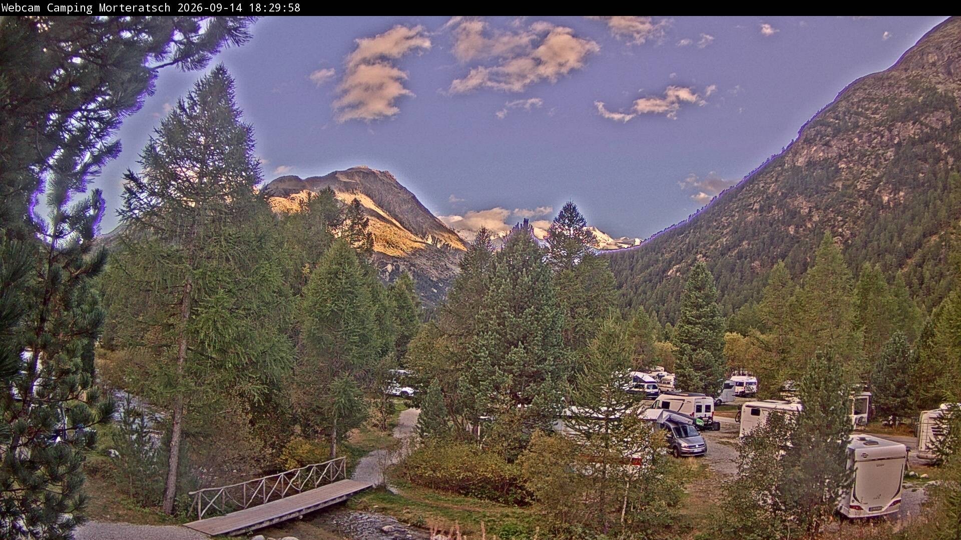 Archiv Foto Webcam Blick Campingplatz Morteratsch