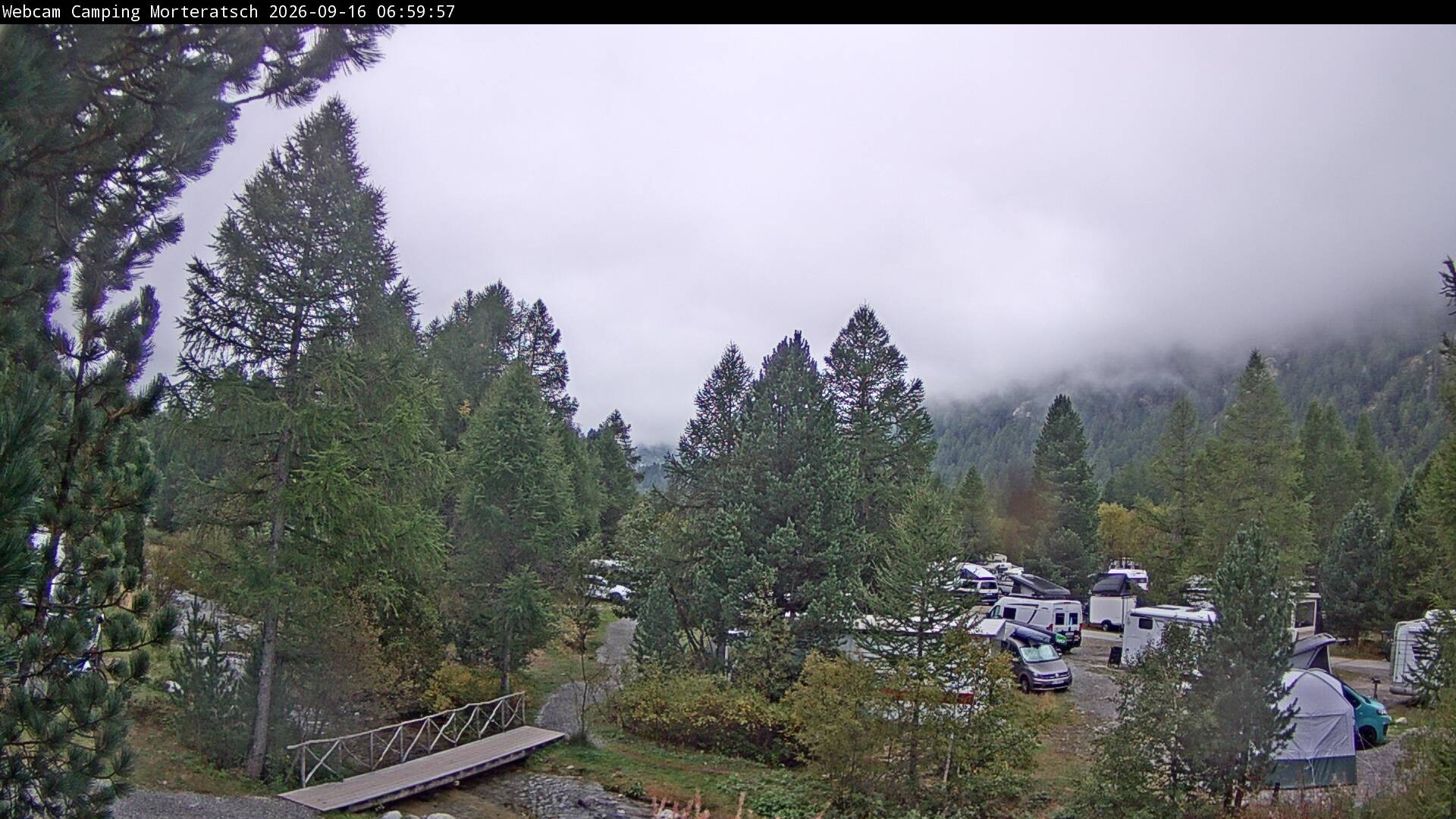 Archiv Foto Webcam Blick Campingplatz Morteratsch