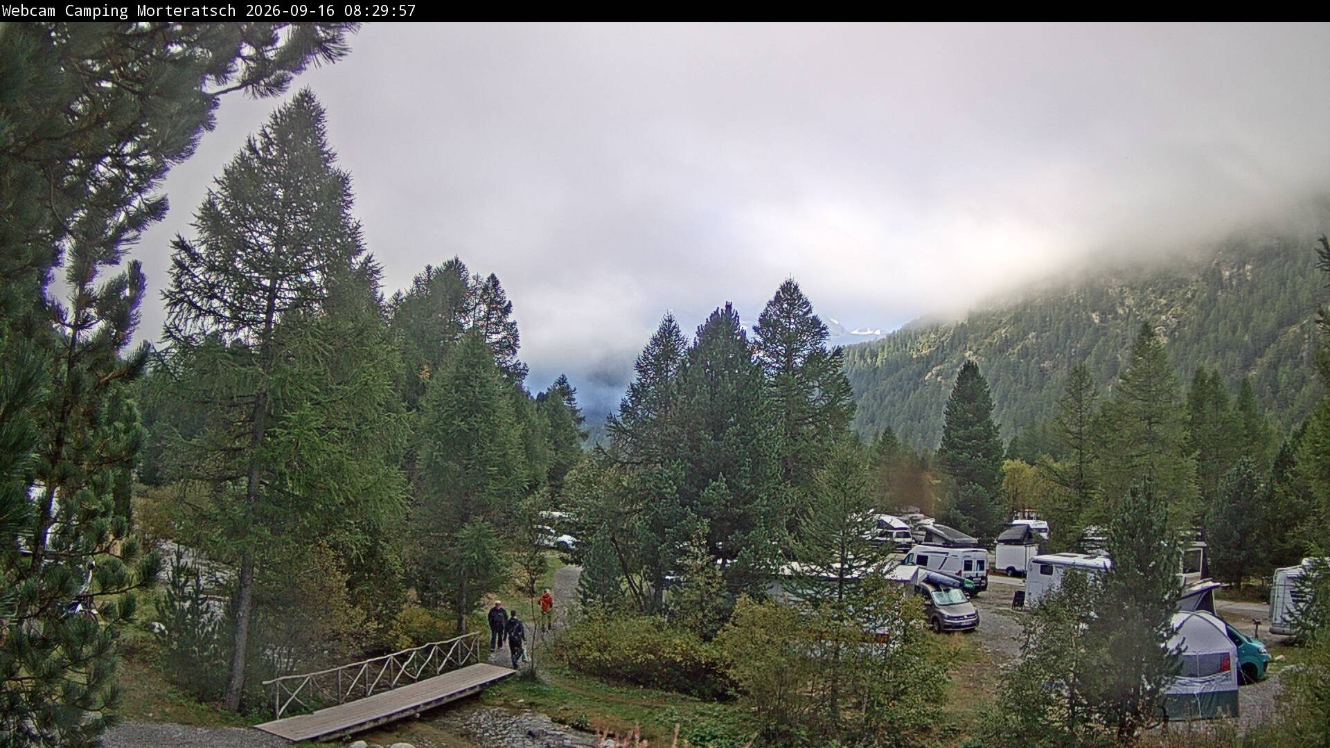 Archiv Foto Webcam Blick Campingplatz Morteratsch