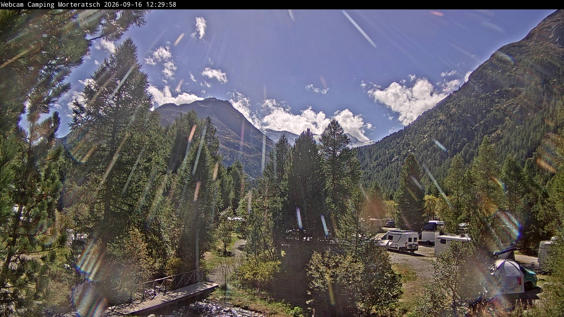 Archiv Foto Webcam Blick Campingplatz Morteratsch