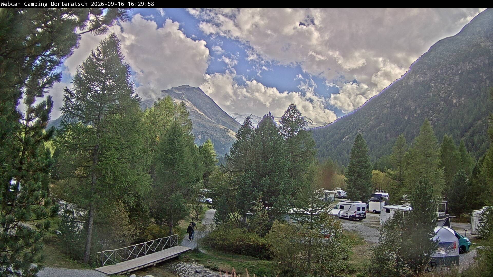 Archiv Foto Webcam Blick Campingplatz Morteratsch