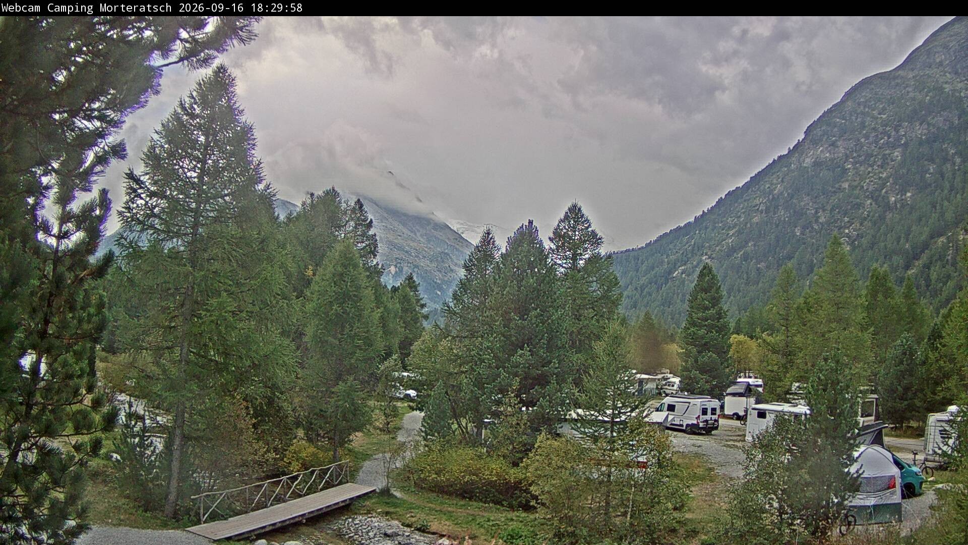 Archiv Foto Webcam Blick Campingplatz Morteratsch