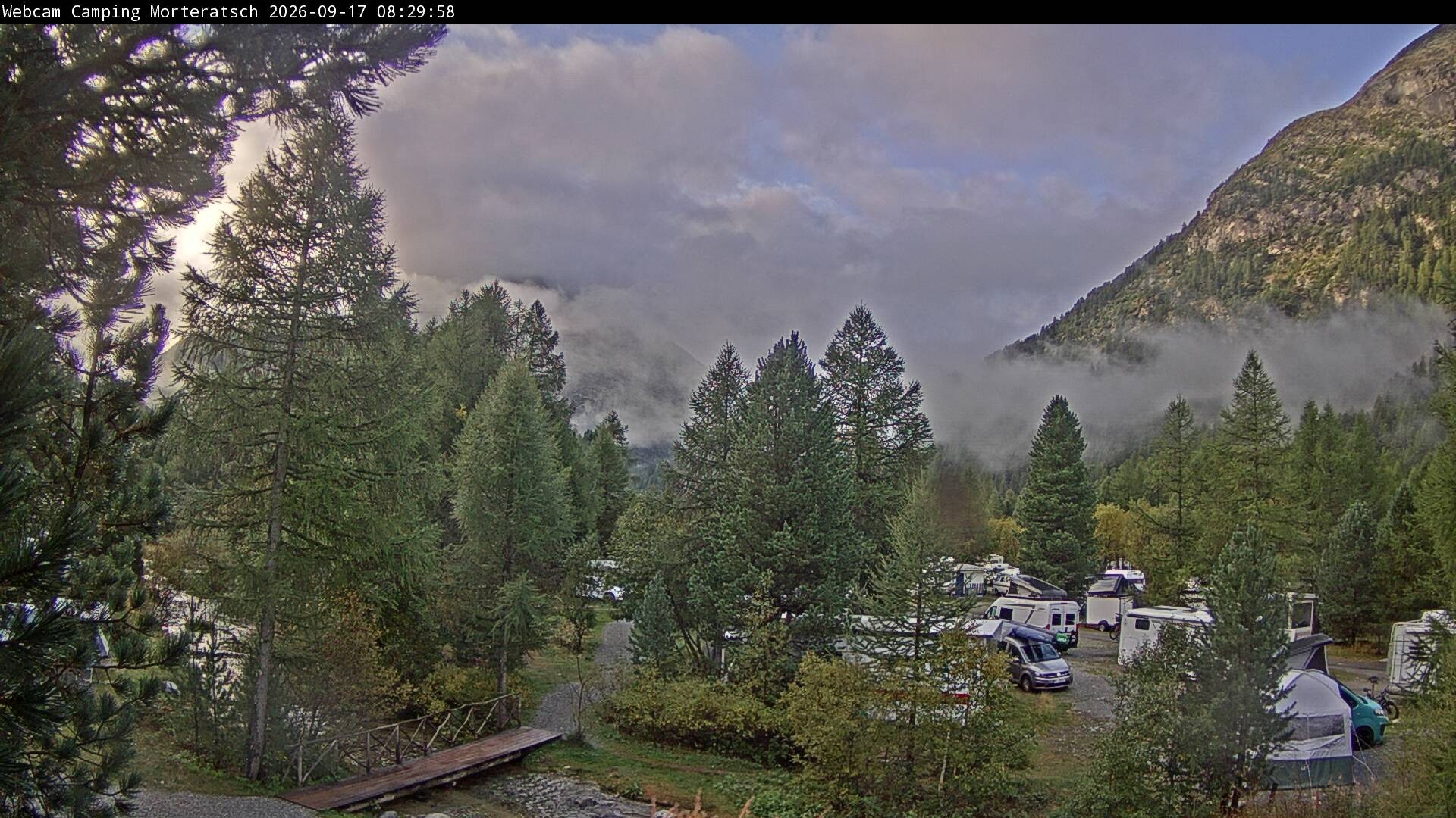 Archived image Webcam Morteratsch camping area, Engadin