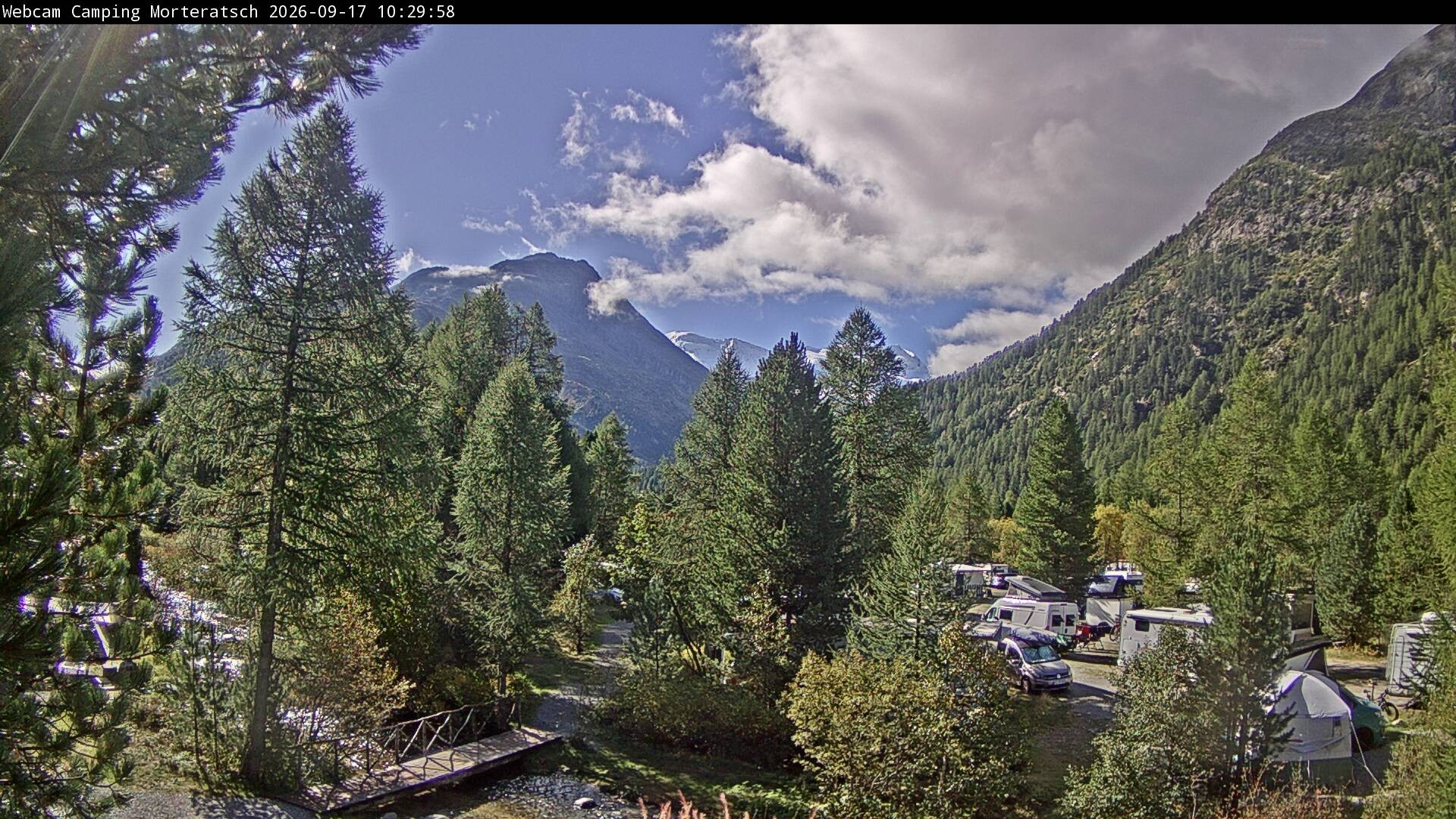 Archived image Webcam Morteratsch camping area, Engadin