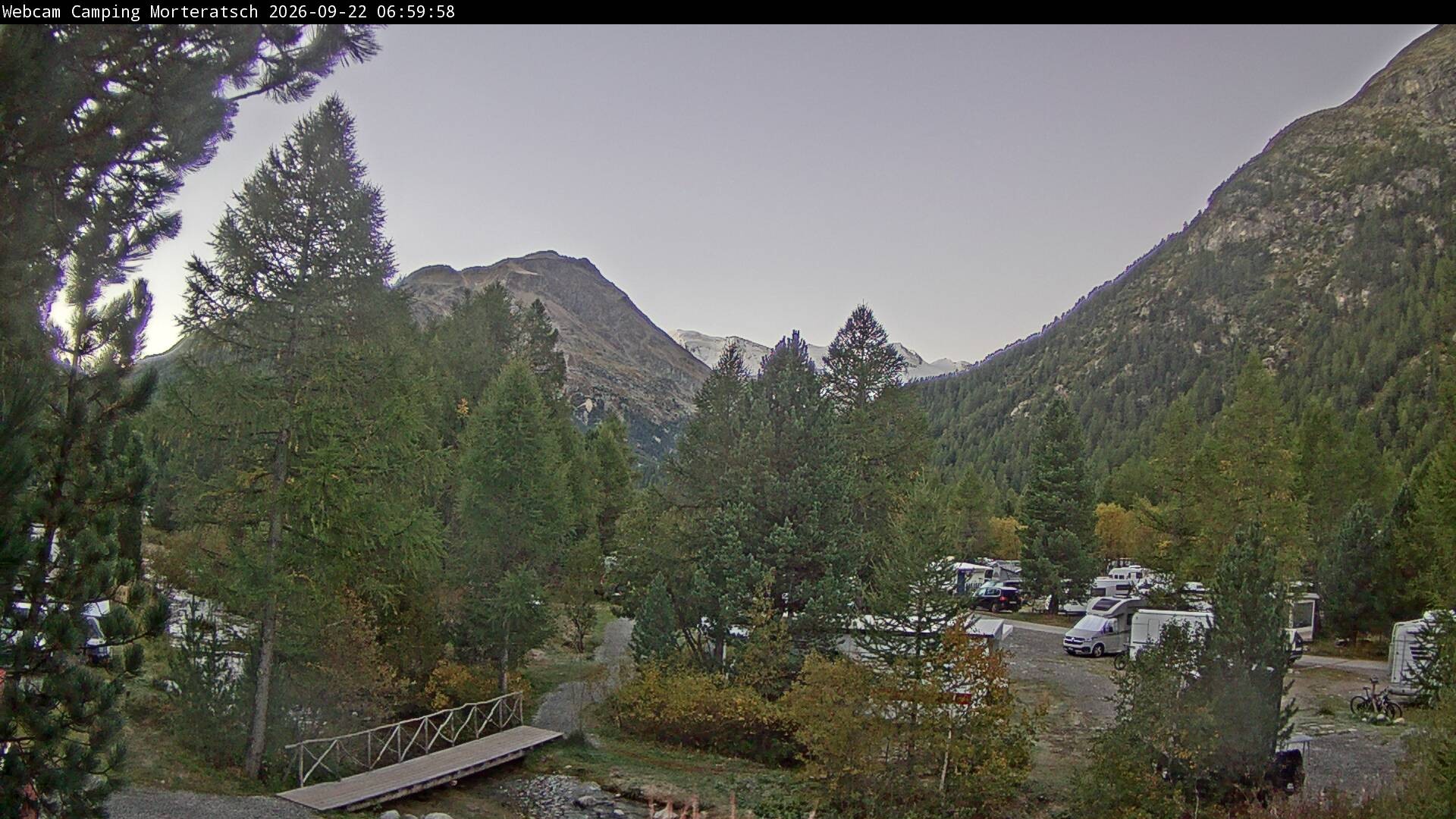 Archiv Foto Webcam Blick Campingplatz Morteratsch