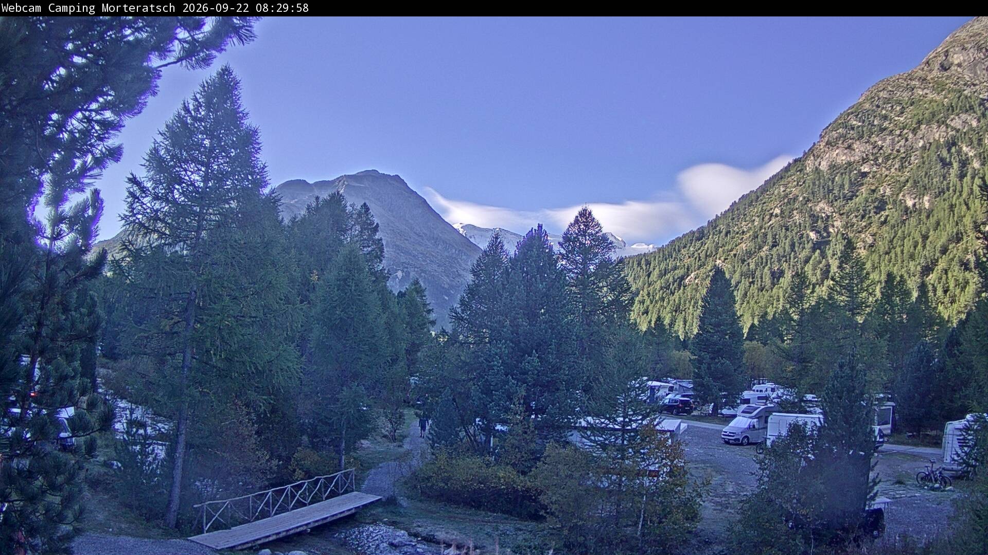 Archiv Foto Webcam Blick Campingplatz Morteratsch