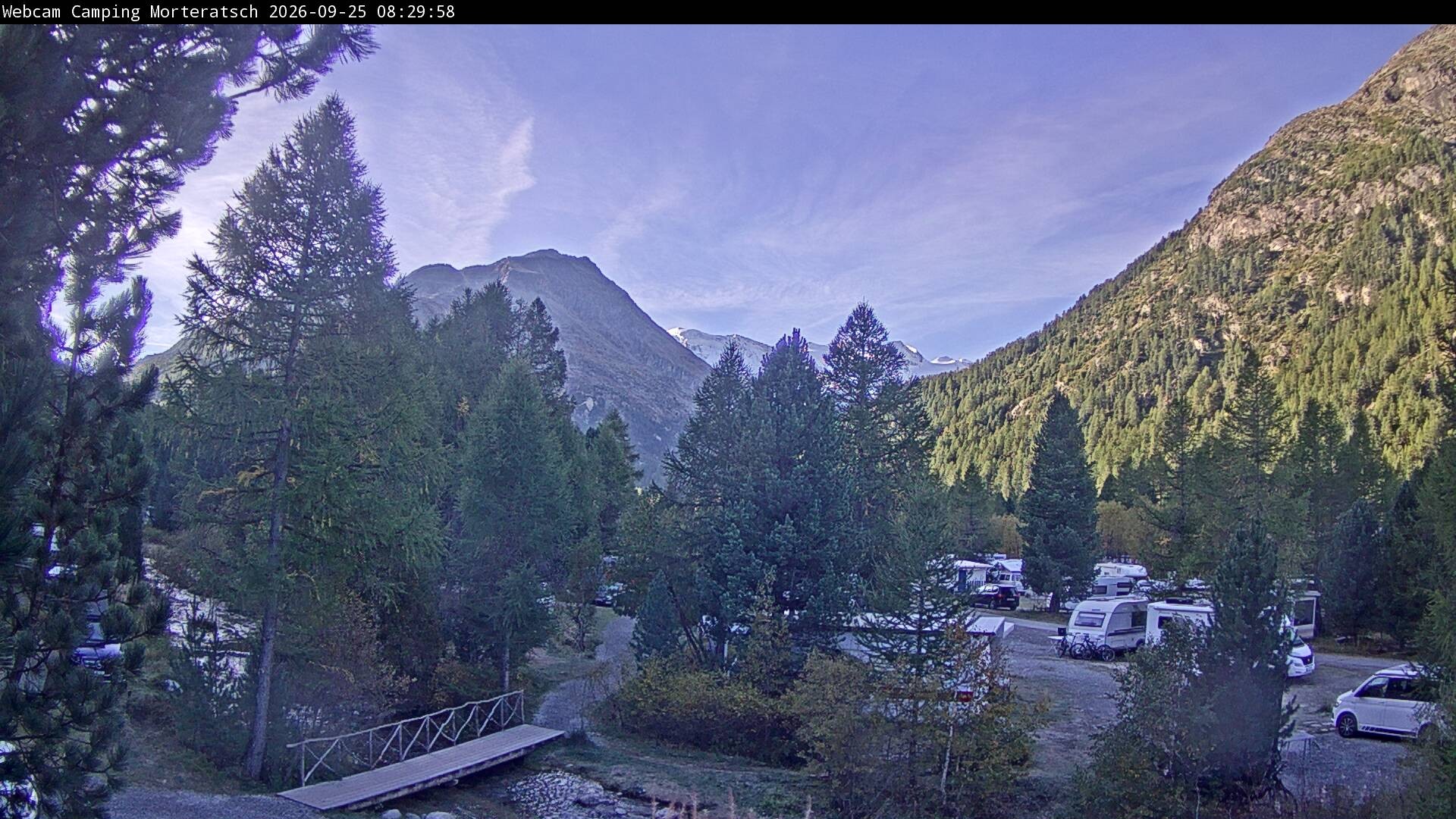 Archived image Webcam Morteratsch camping area, Engadin