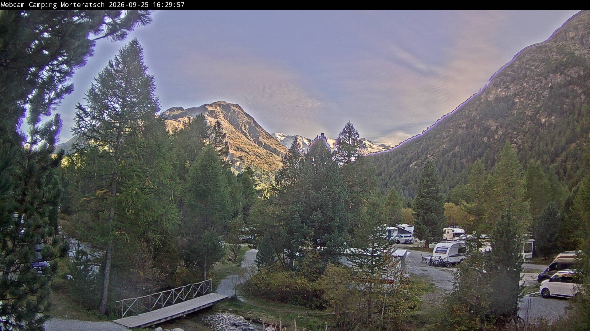 Archived image Webcam Morteratsch camping area, Engadin