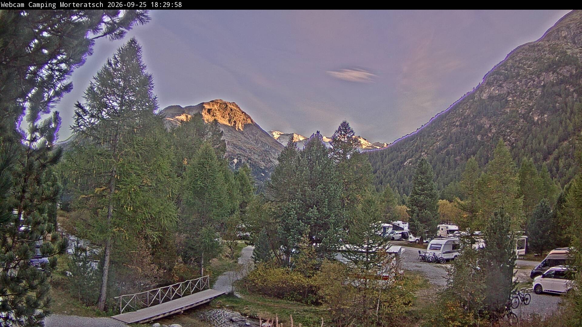 Archived image Webcam Morteratsch camping area, Engadin