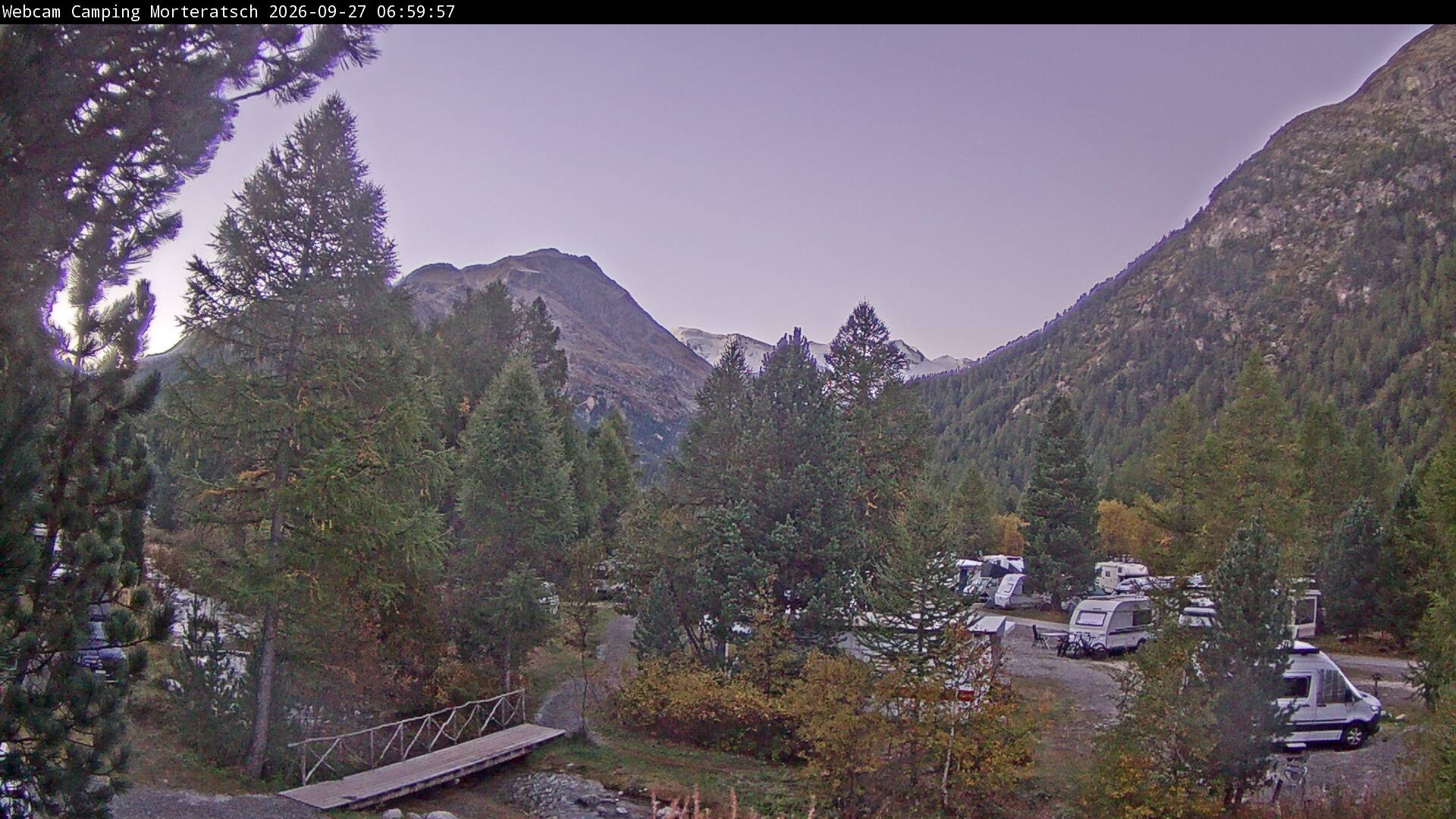 Archiv Foto Webcam Blick Campingplatz Morteratsch