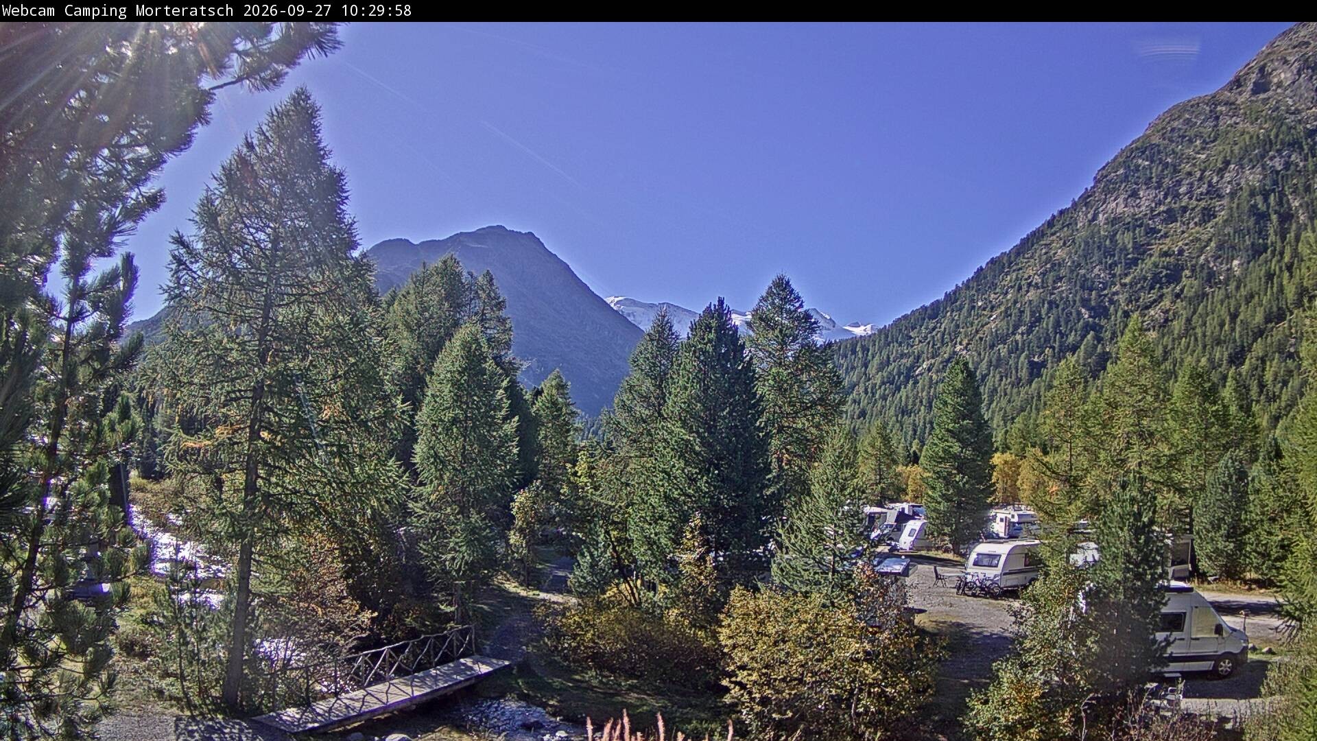 Archiv Foto Webcam Blick Campingplatz Morteratsch