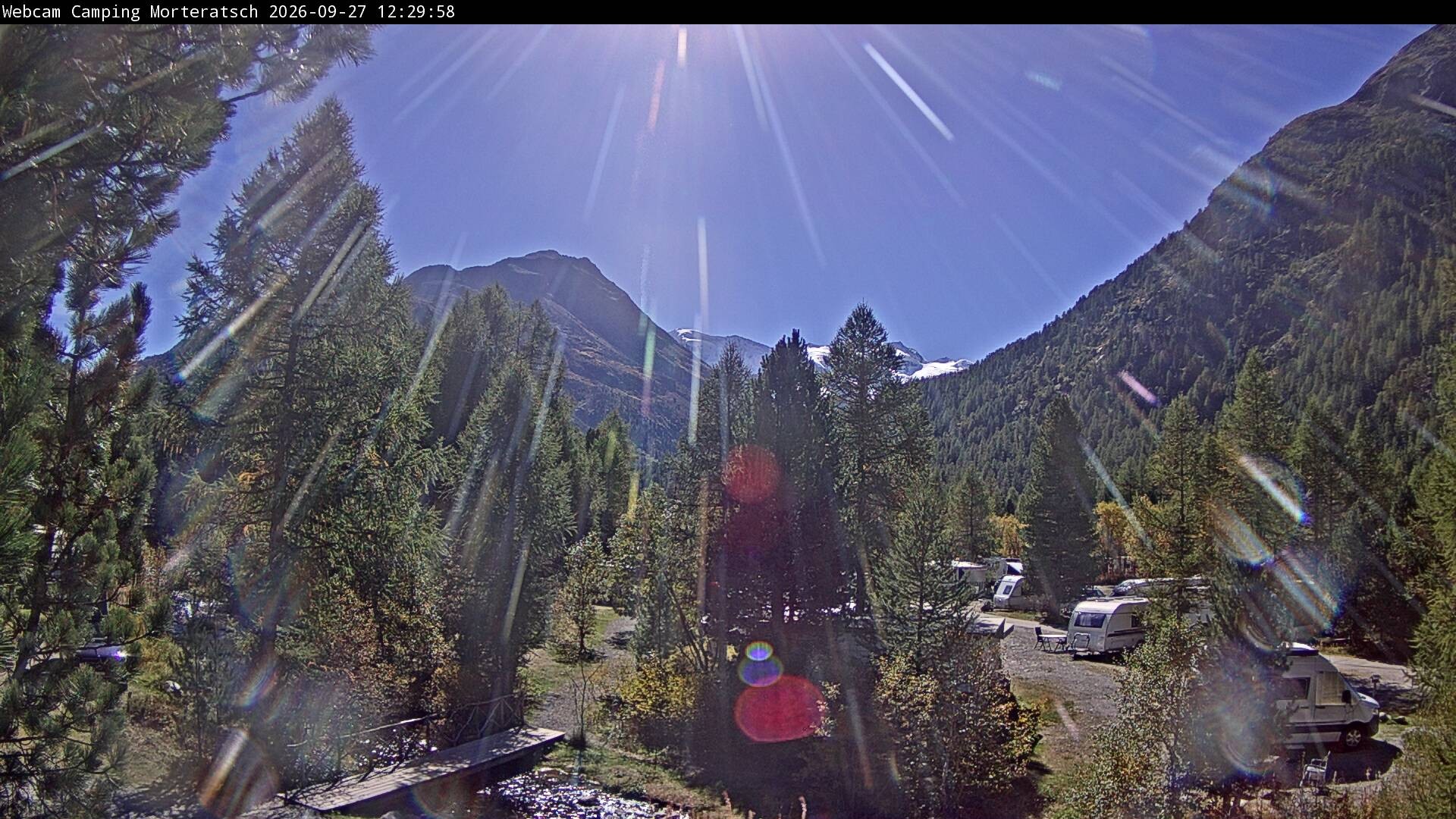 Archiv Foto Webcam Blick Campingplatz Morteratsch