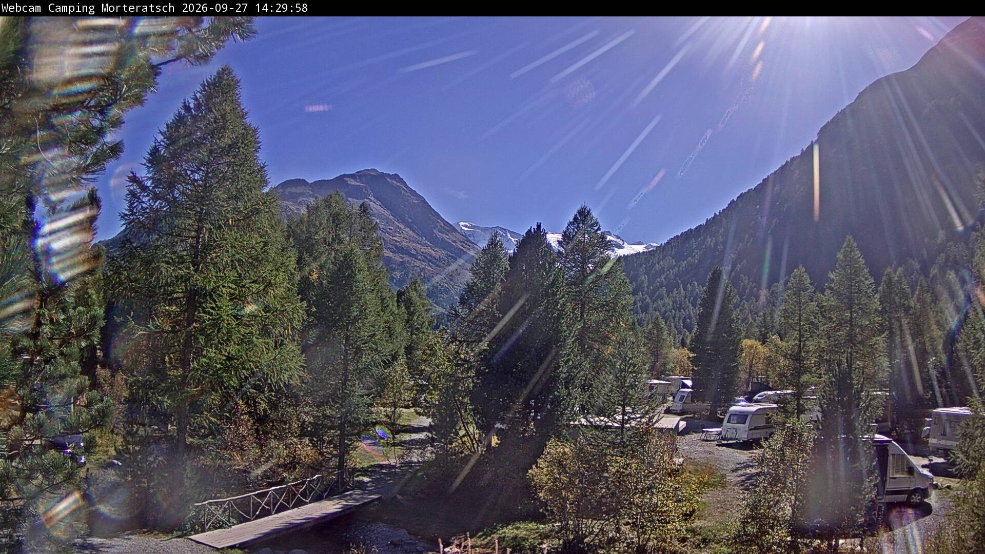 Archiv Foto Webcam Blick Campingplatz Morteratsch