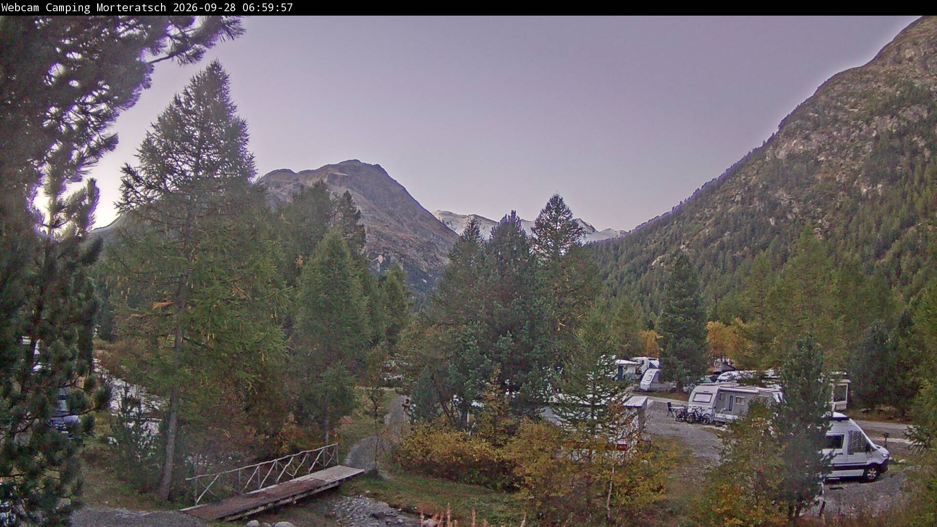 Archiv Foto Webcam Blick Campingplatz Morteratsch