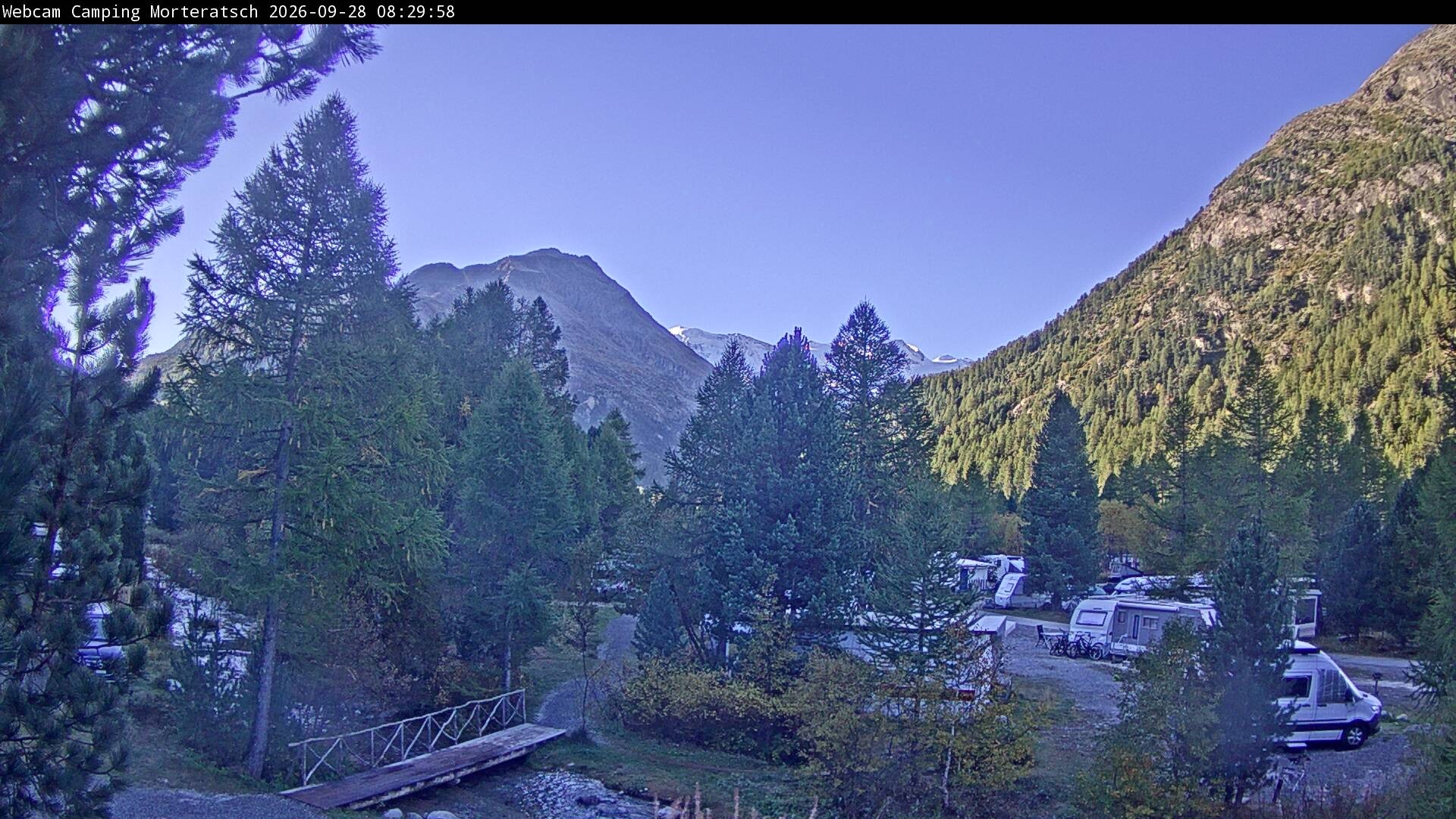 Archiv Foto Webcam Blick Campingplatz Morteratsch